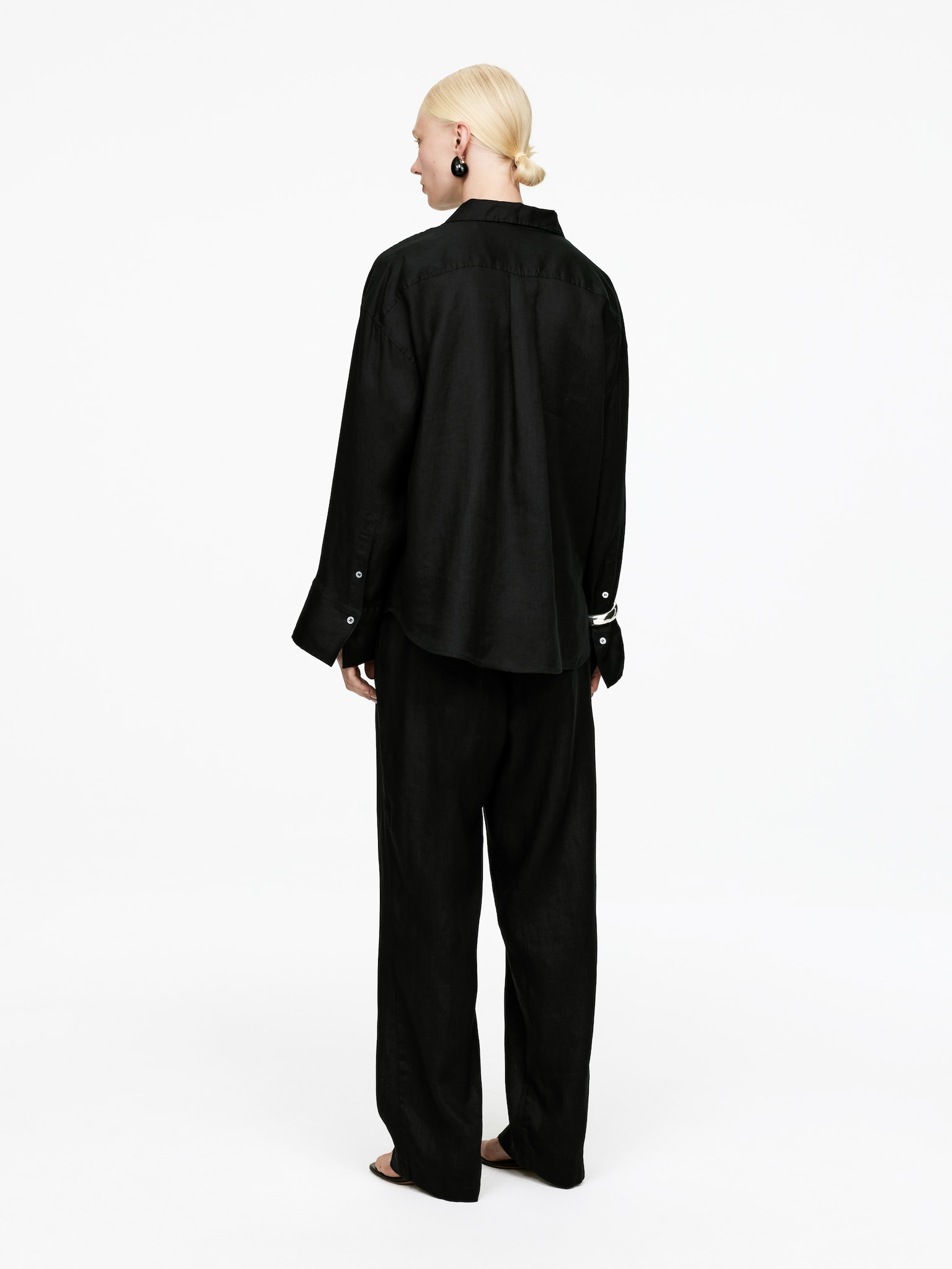 Linen Shirt - Black - 3