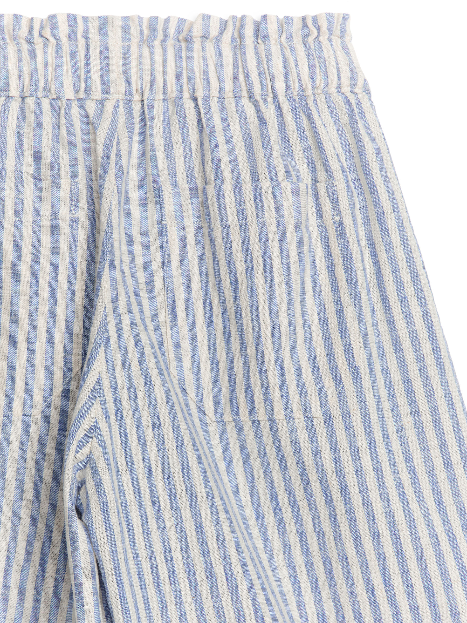 Relaxed Linen Trousers - White/Blue - Loose fit - Children - StillMedia/DescriptiveDetail - 1