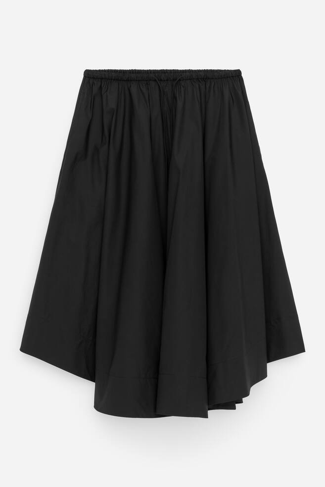 Falda ancha de algodón - Negro - 1