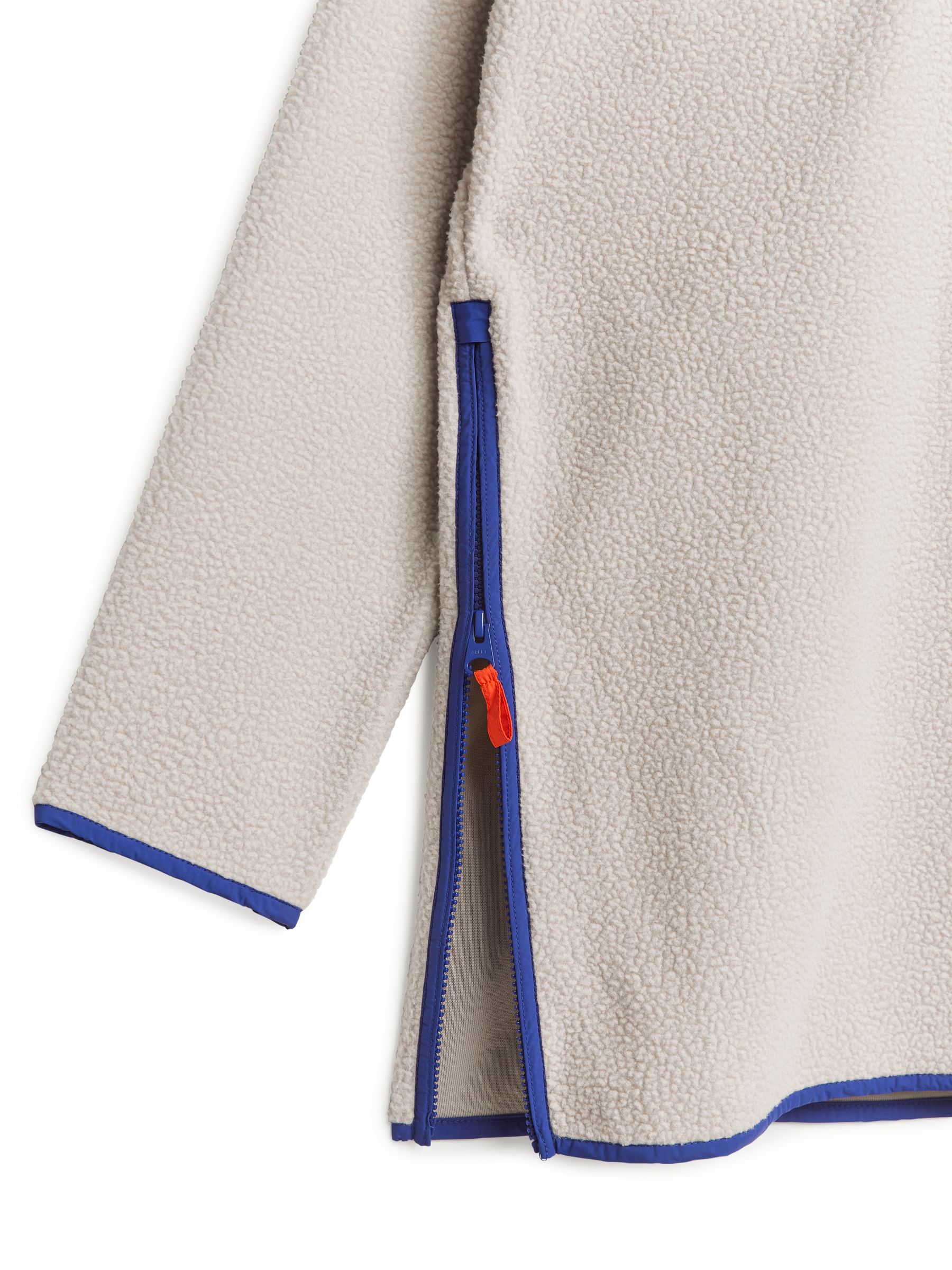 Fleecejacke in Kontrastfarben - Off-White / Blau - Regular Fit - Damen - StillMedia/DescriptiveDetail - 1