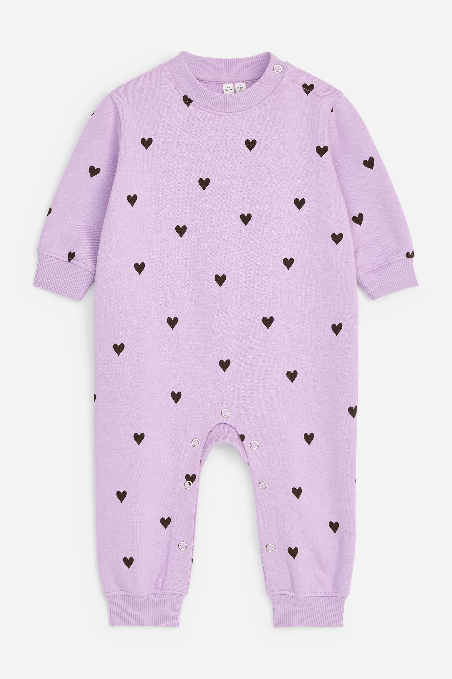 Katoenen overall - Lila/bordeauxrode hartjes/Pink/Red Hearts - 1