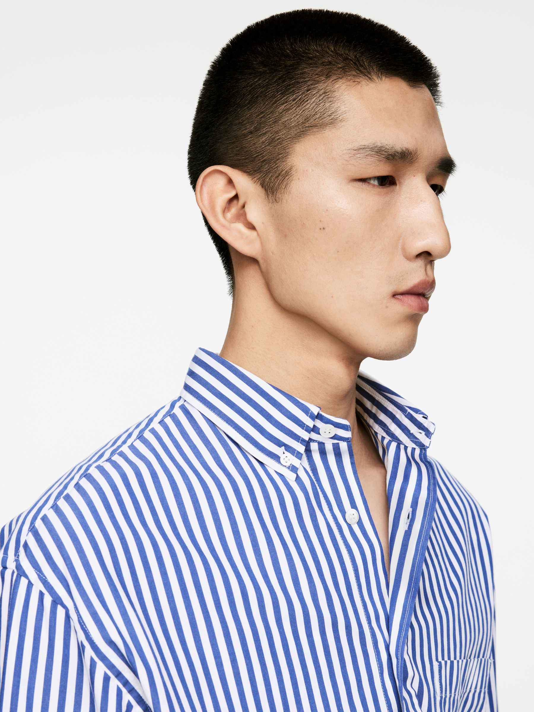 Oversized Poplin Shirt - Blue/White - Oversized - Men - StillMedia/Lookbook - 5