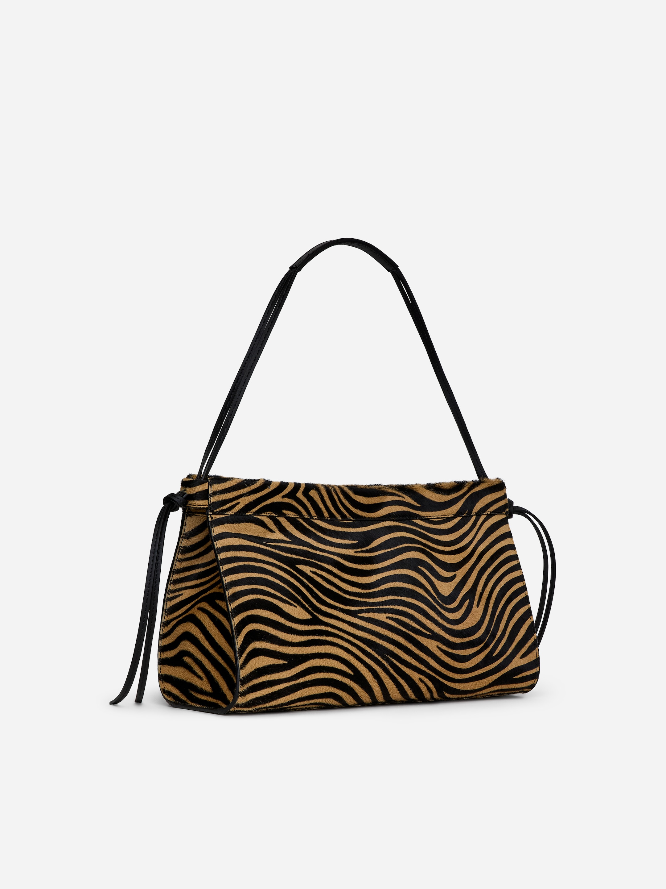Bolso de hombro de piel con estampado de cebra - Negro/beige/efecto cebra - Women - StillMedia/DescriptiveStillLife - 4