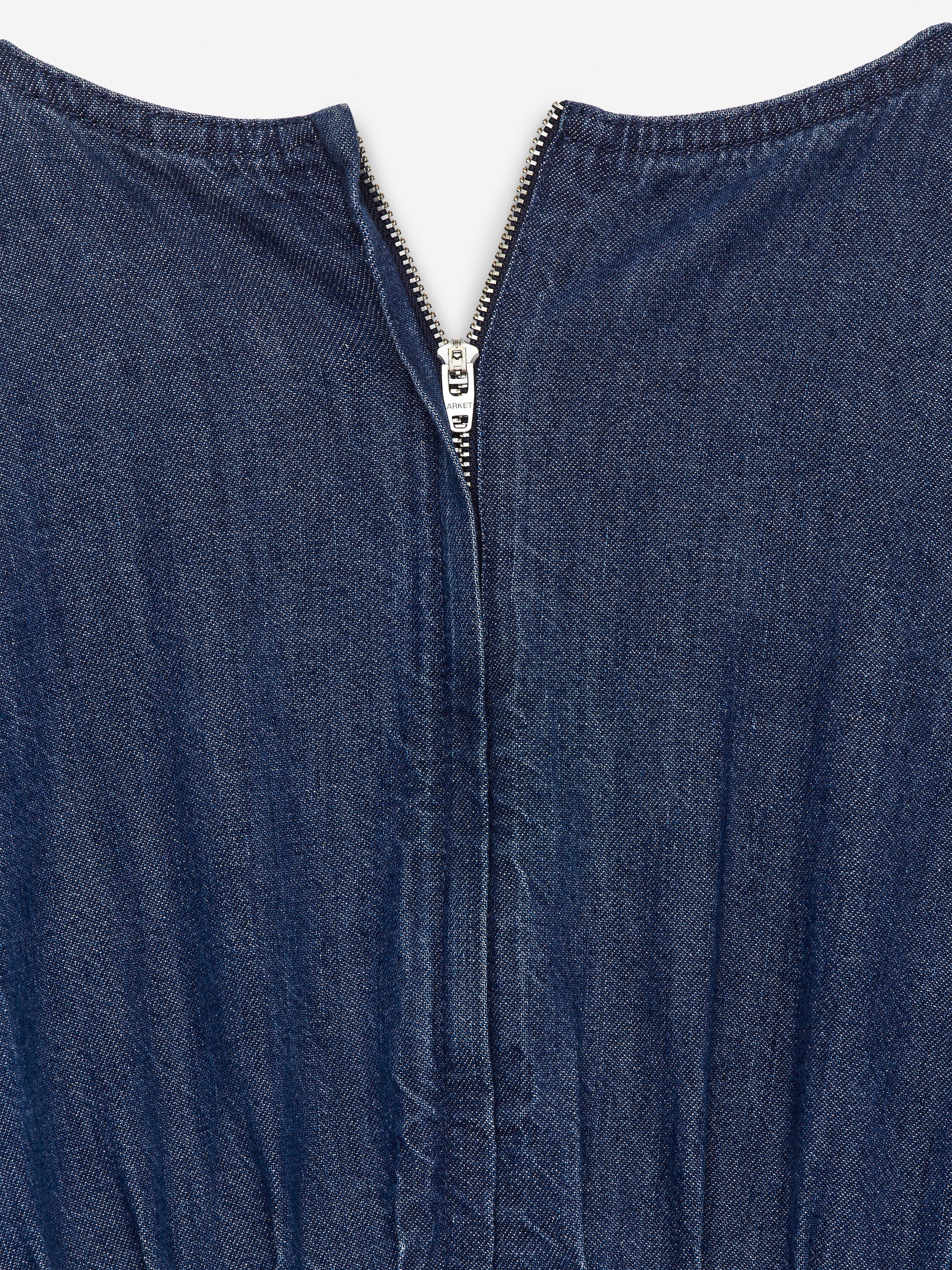 Klänning i denim med veck - Blå - Regular fit - Women - StillMedia/DescriptiveDetail - 2