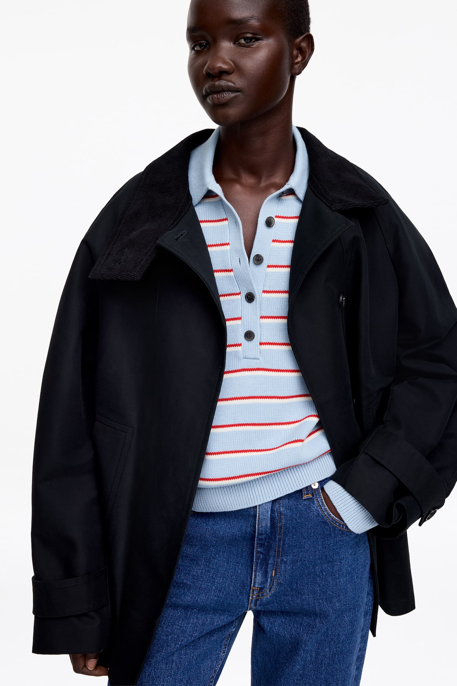 Gebreid poloshirt - Blauw/rood/wit/Beige/gestreept - 4