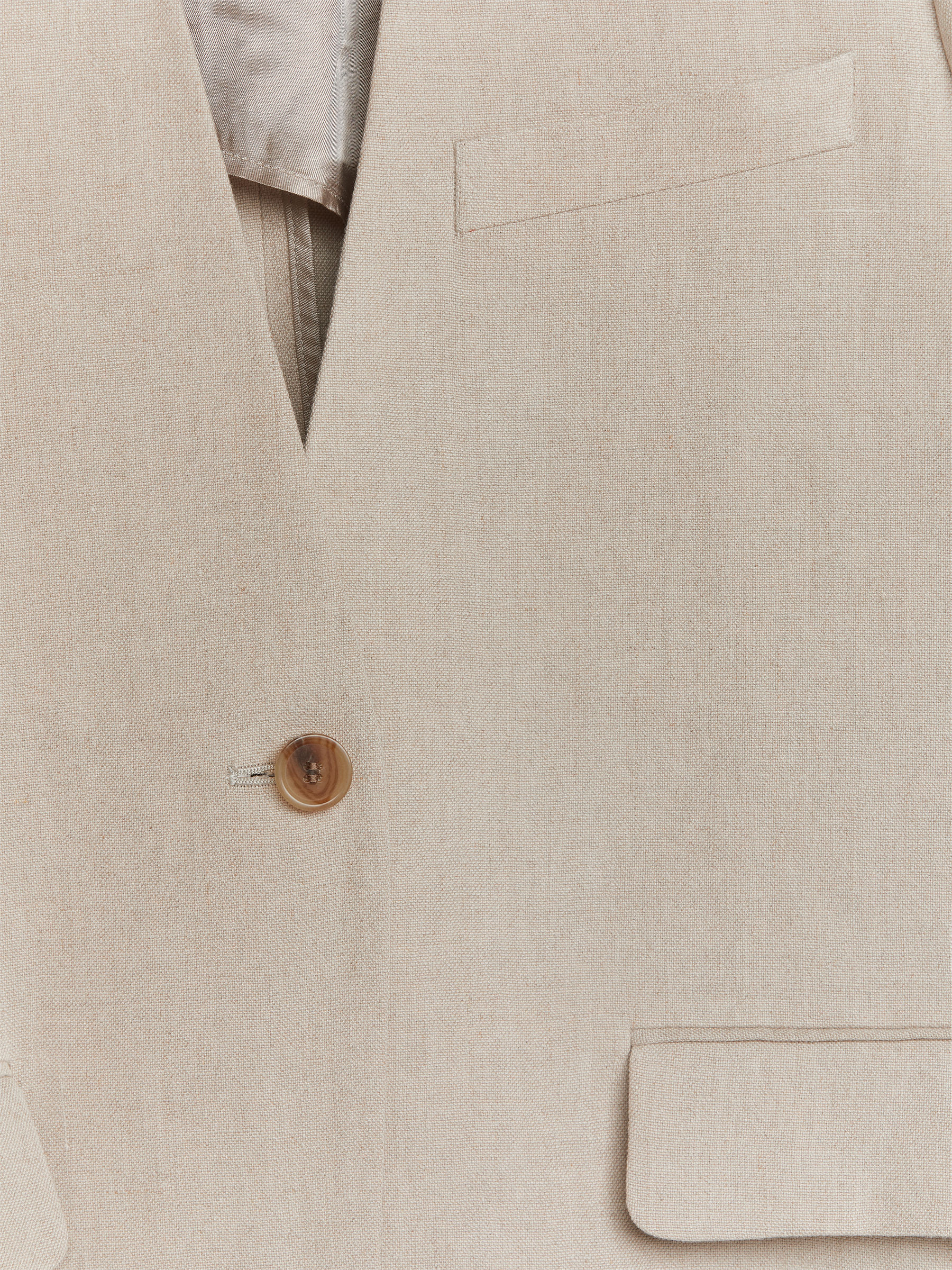 Blazer de lino sin cuello - Beige - Corte relajado - Women - StillMedia/DescriptiveDetail - 2