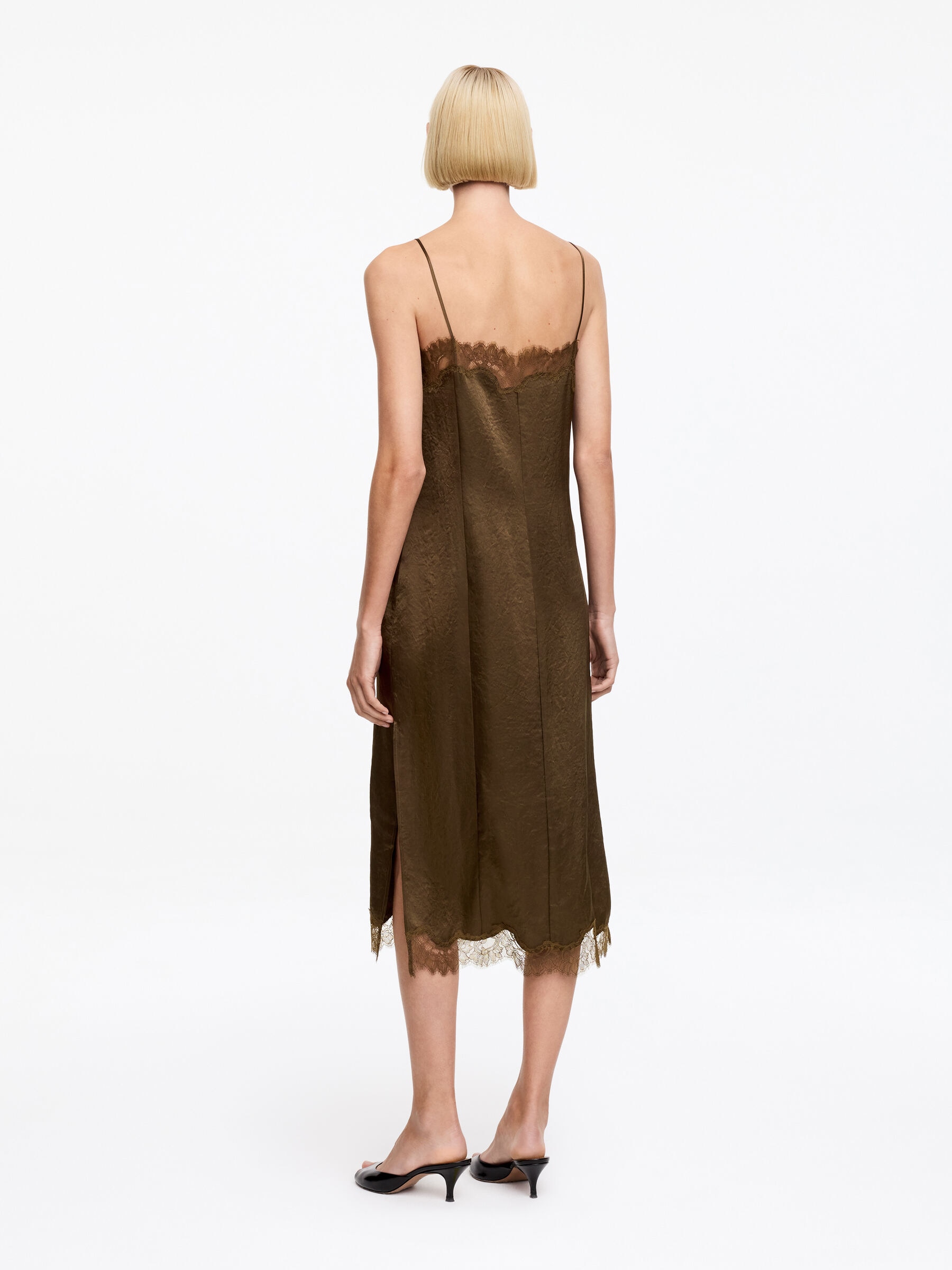 Lace-Trimmed Slip Dress - Brown - Regular fit - Women - StillMedia/Lookbook - 5