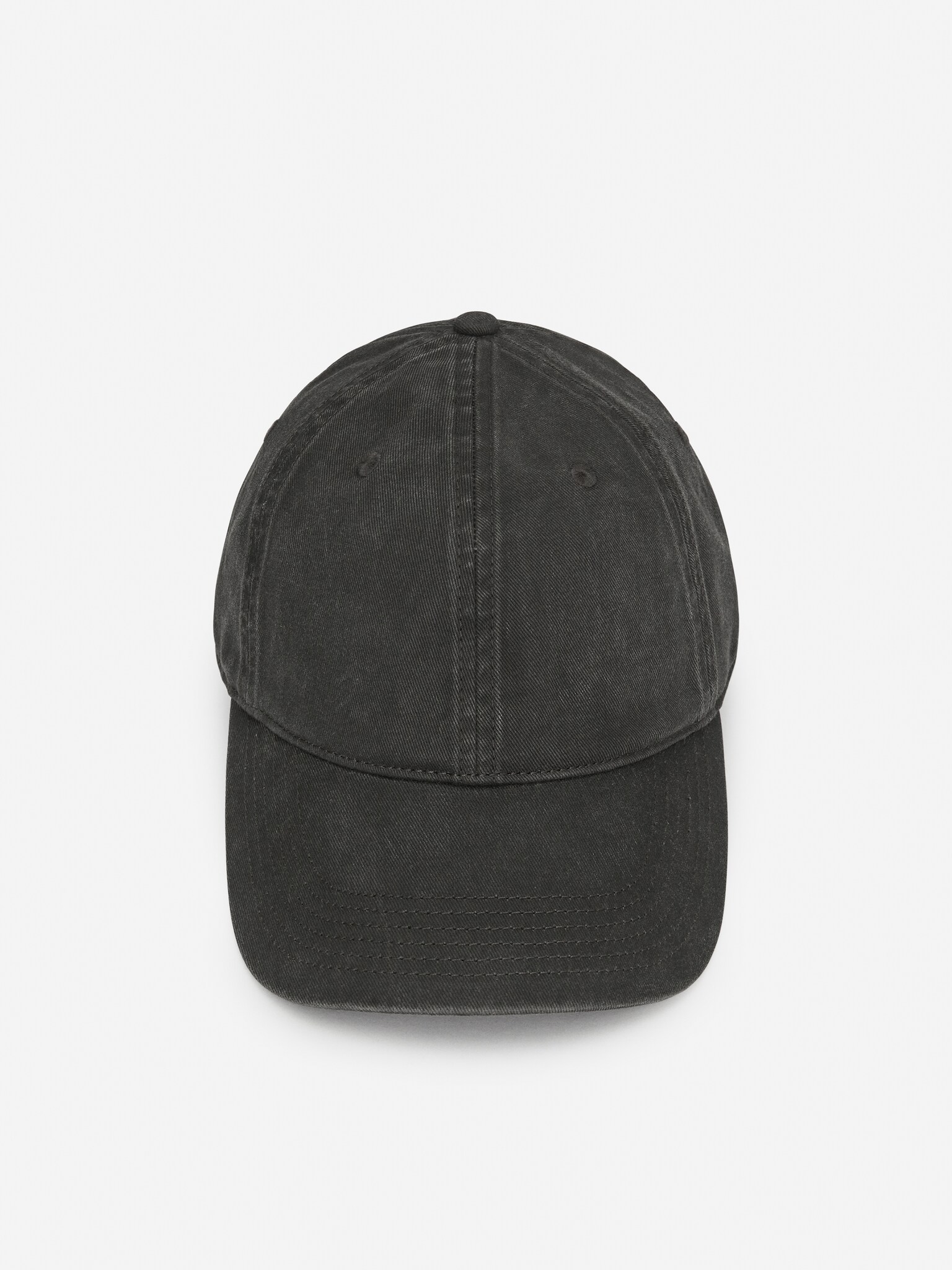 Cap aus gewaschener Baumwolle - Schwarz/Grau - 3