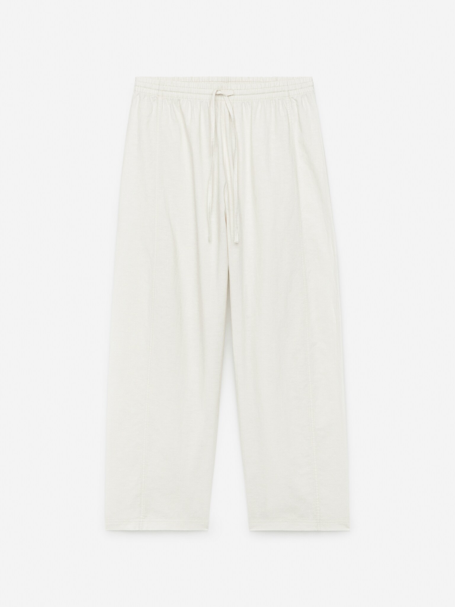 Pantaloni in cotone e lino - Bianco