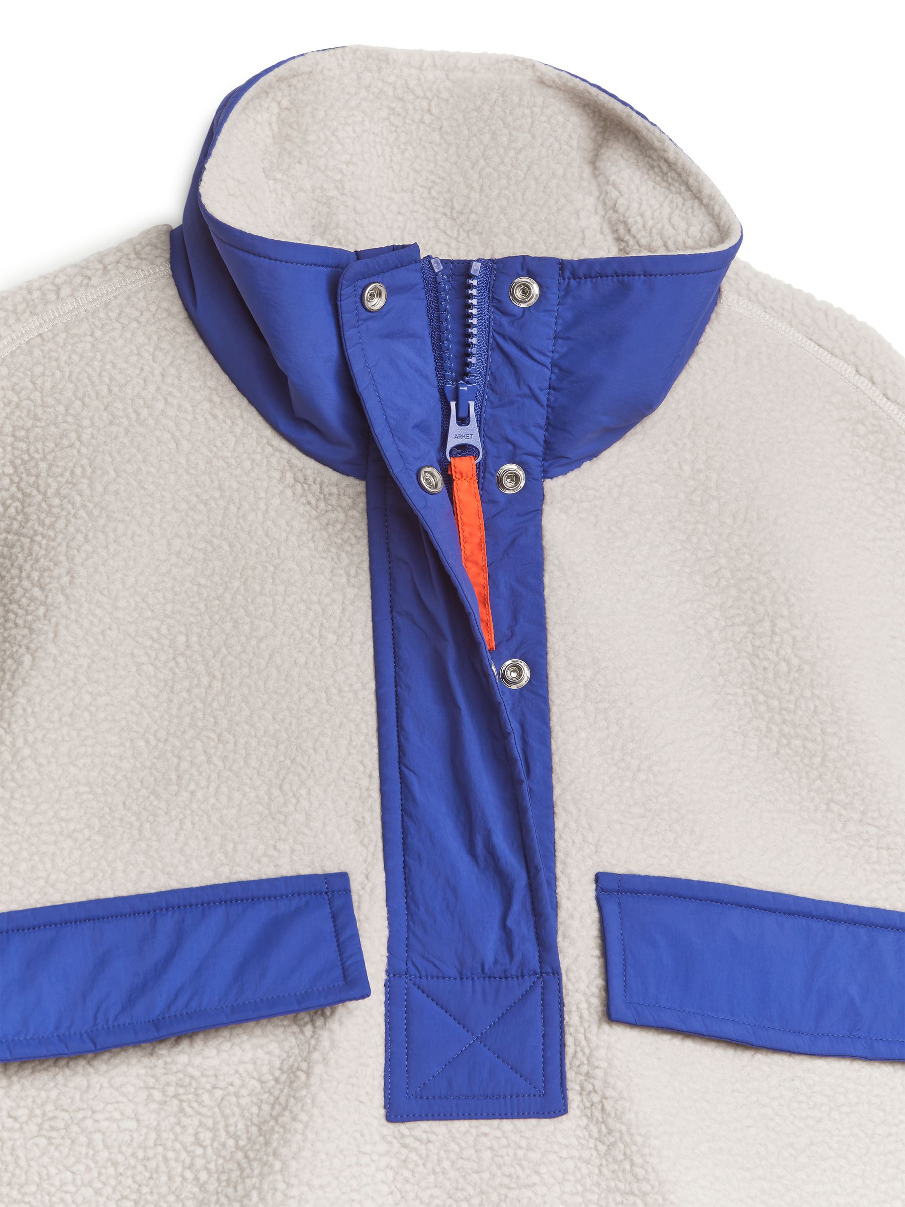 Fleecejacke in Kontrastfarben - Off-White / Blau - Regular Fit - Damen - StillMedia/DescriptiveDetail - 2