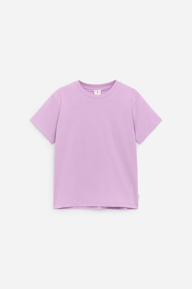 T-Shirt mit Rundhalsausschnitt - Lila/Dunkelblau/Weiß/Graumeliert/Hellgelb/Blasses Orange - 1