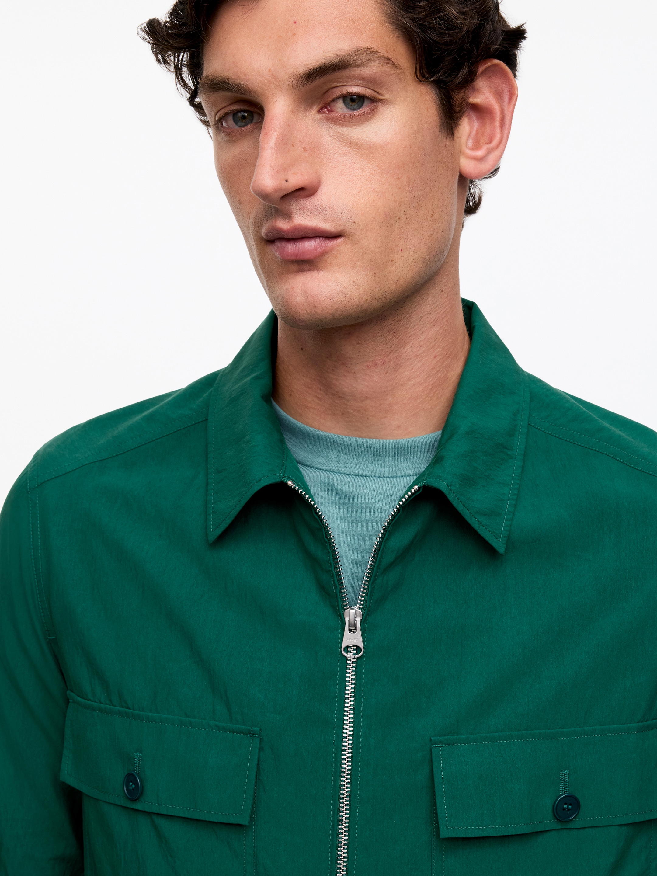 Overshirt in misto lyocell - Verde - Regular fit - Men - StillMedia/Lookbook - 4