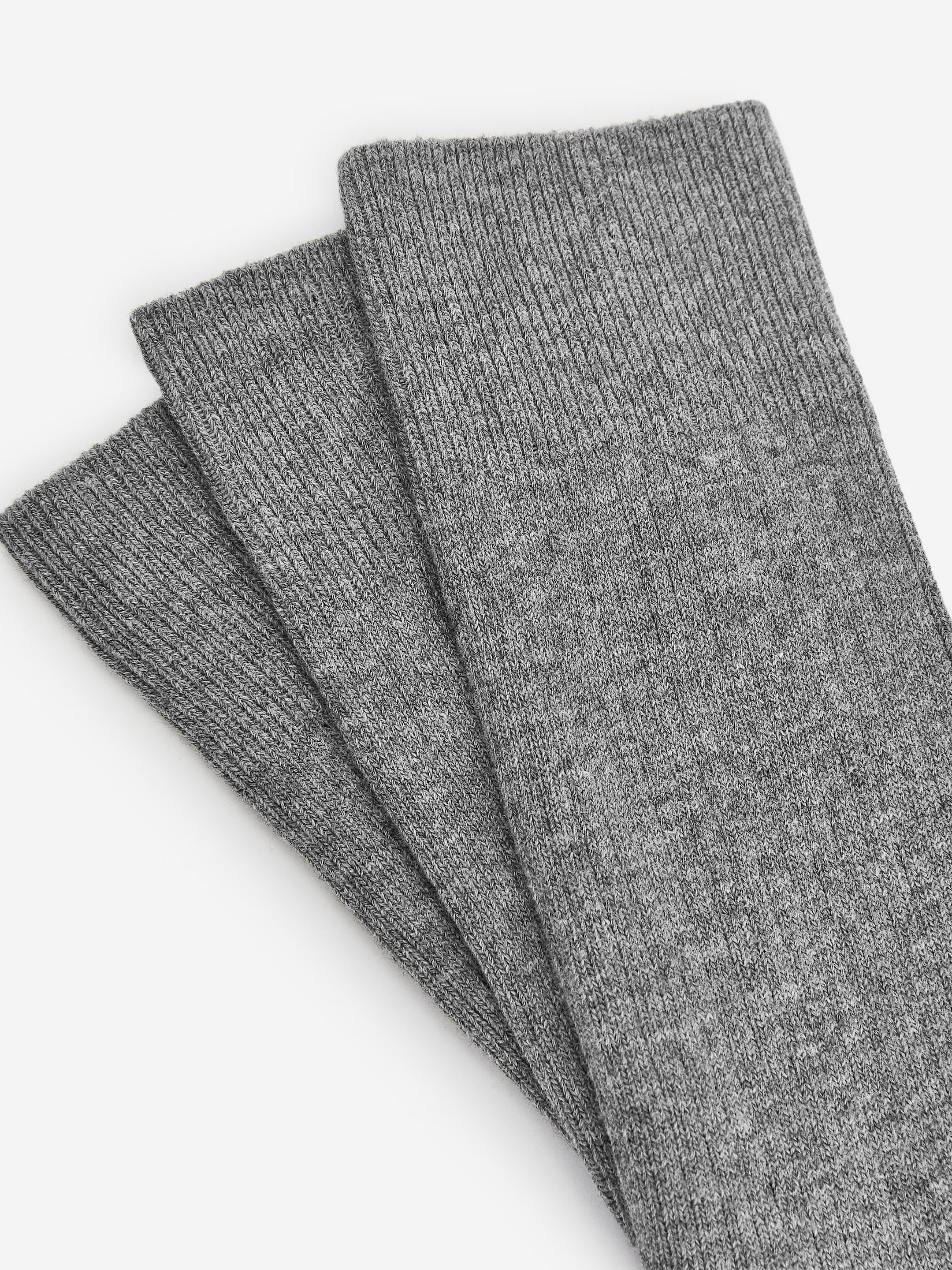 Chaussettes côtelées en coton Supima, 3 paires - gris - Homme - StillMedia/DescriptiveDetail - 2