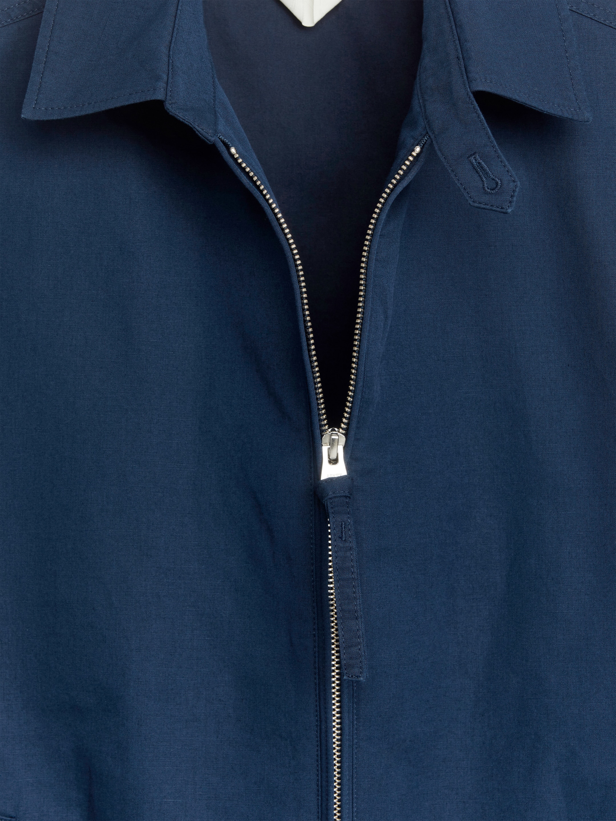 Kort jacka i bomull och linne - Blå - Regular fit - Men - StillMedia/DescriptiveDetail - 1