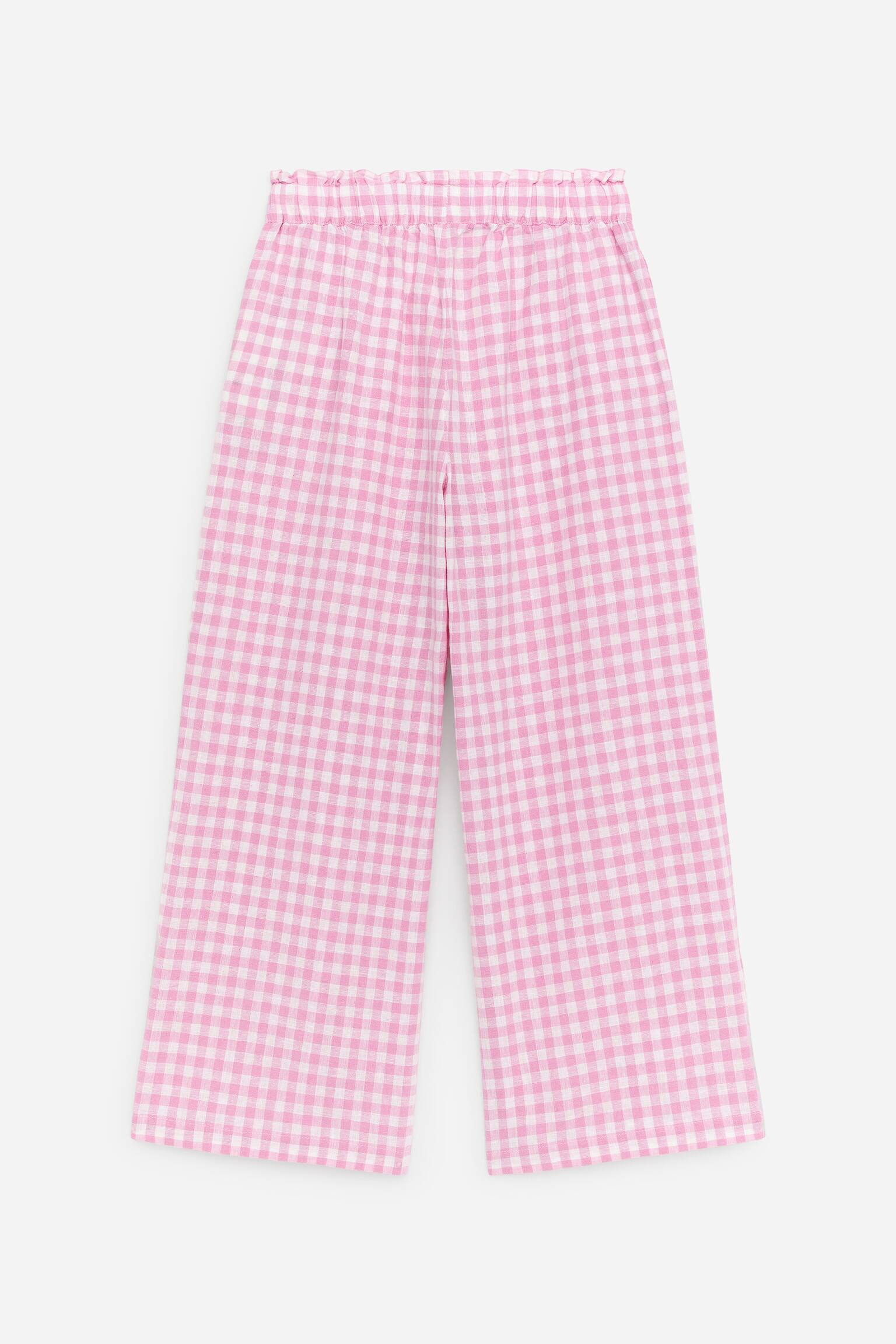 Byxor i linne och bomull - Rosa/vit/Vit/blå - 3