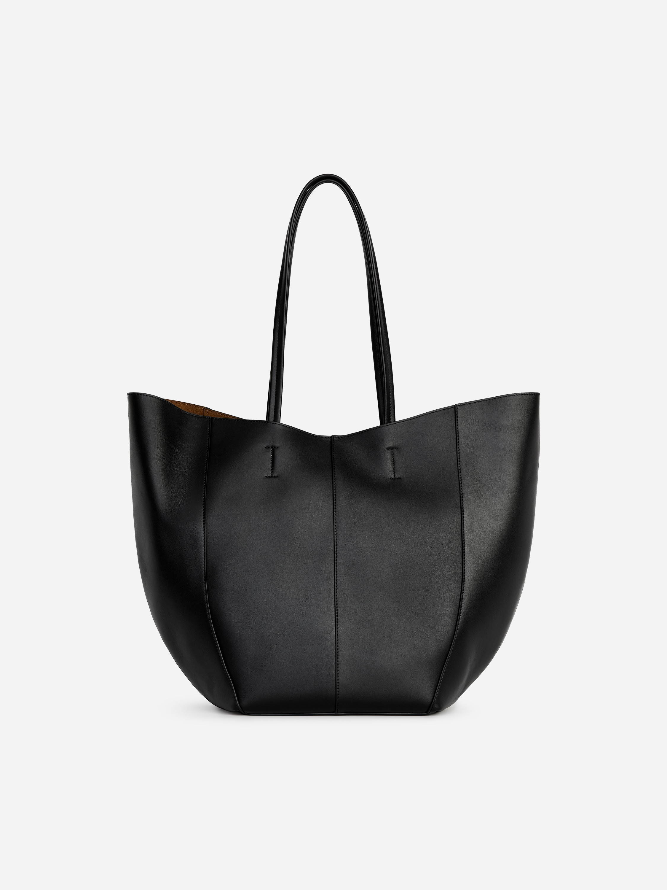 Tragetasche aus Leder - Schwarz