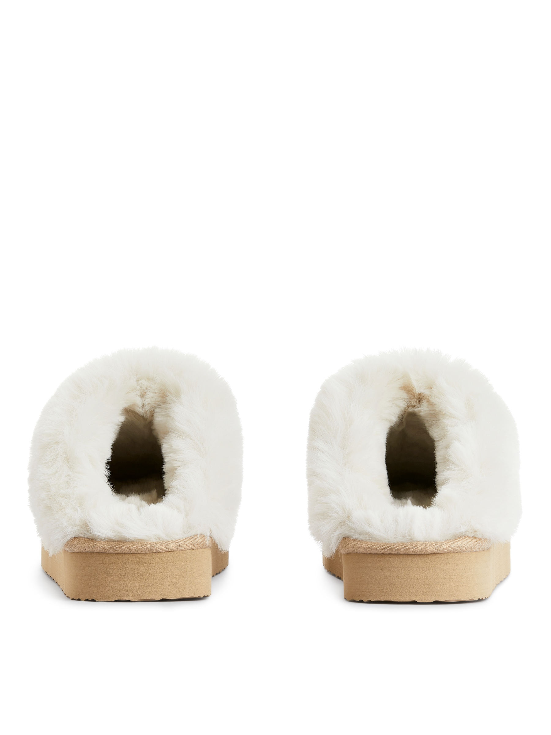 Kunstfell-Pantoffeln - Beige - Women - StillMedia/DescriptiveStillLife - 3