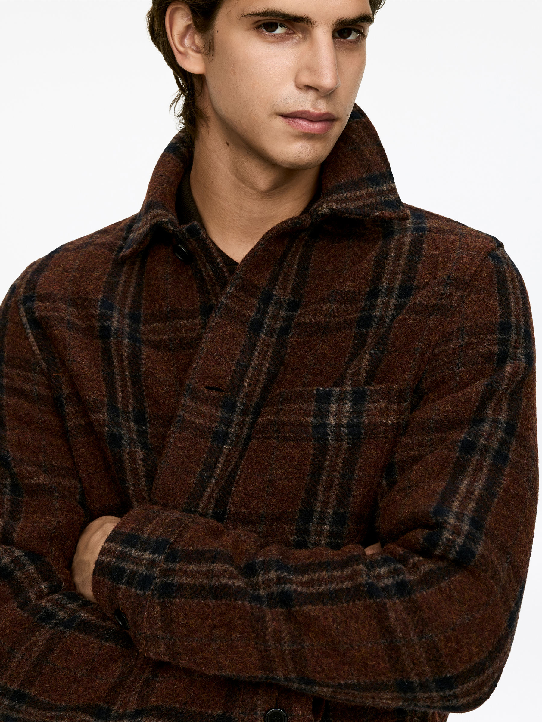 Wool-Blend Overshirt - Brown/Blue/Beige - Regular fit - Men - StillMedia/Lookbook - 3