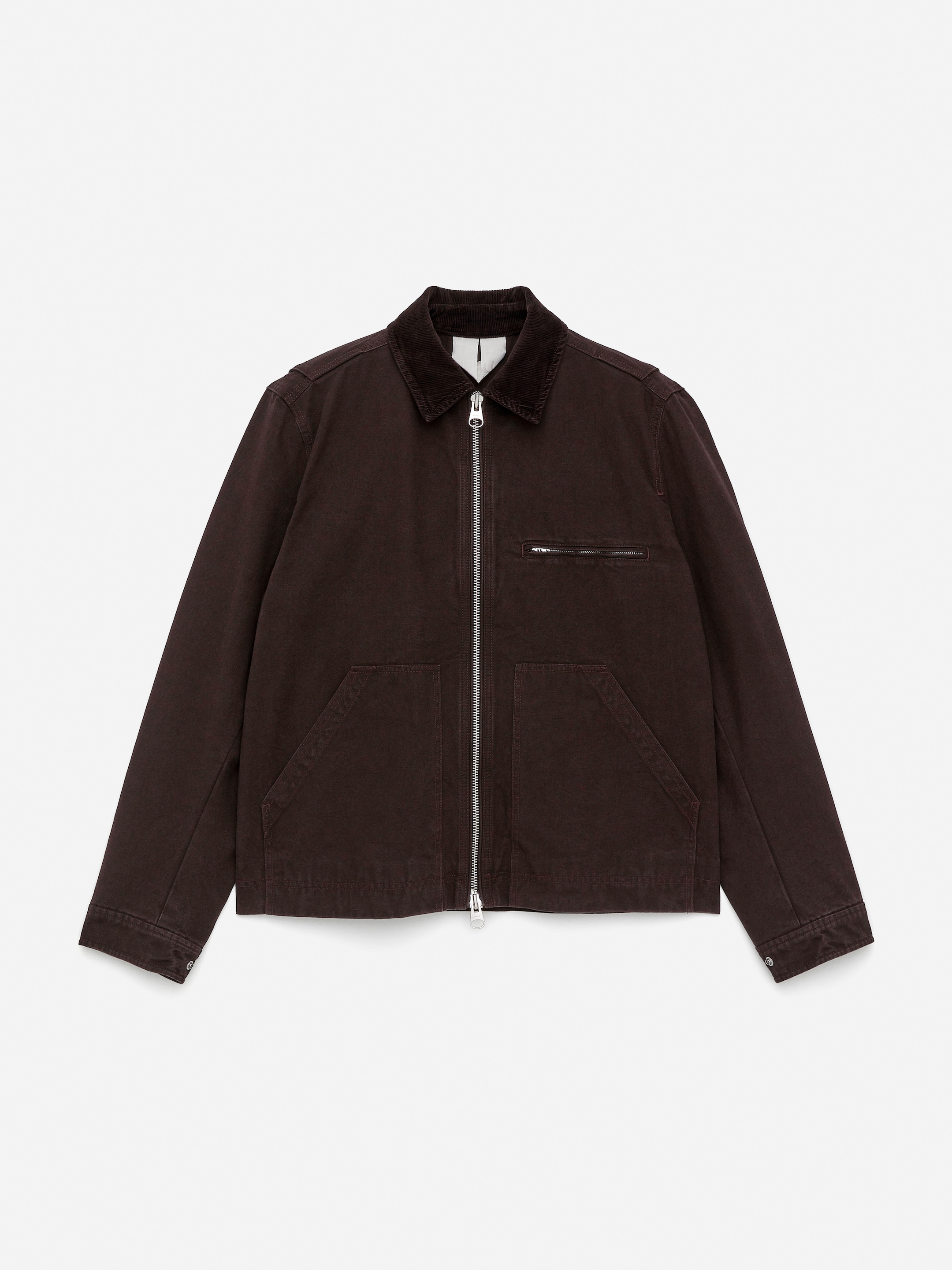 Cotton Canvas Jacket-#3F3838-16820