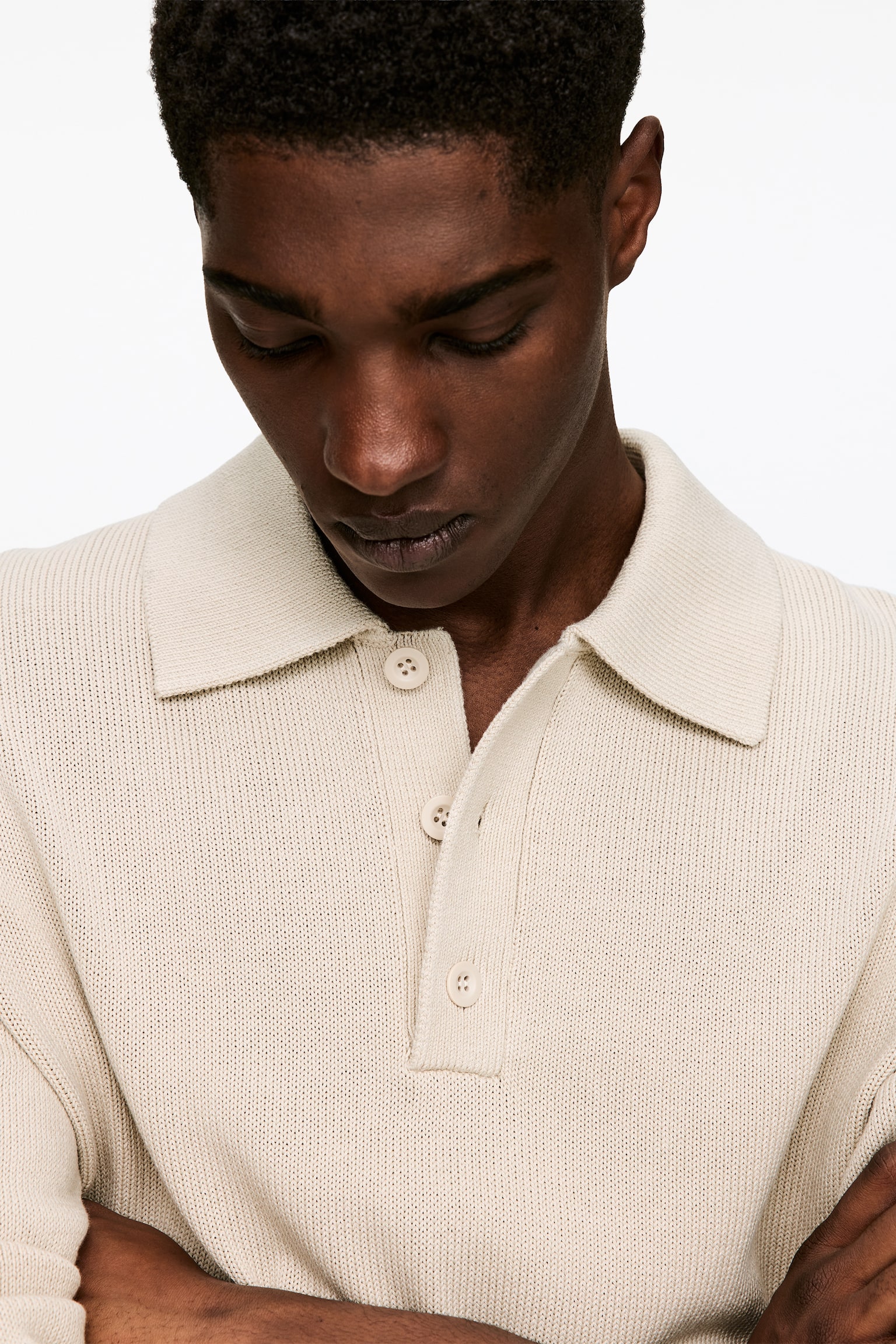 Polo de lyocell y algodón - Beige/Azul oscuro/Verde - 3