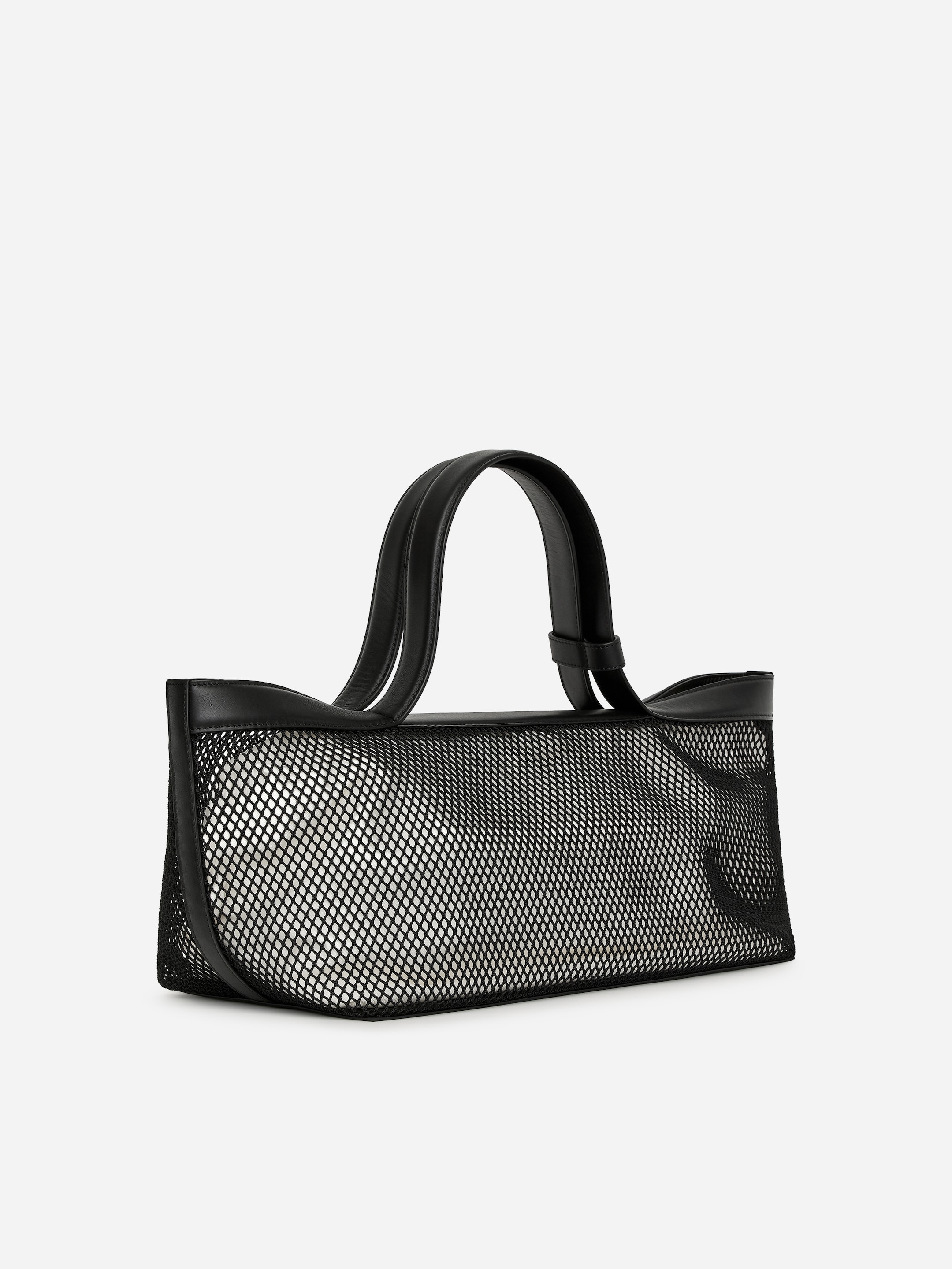 Leather-Detail Mesh Tote Bag - Black - women - StillMedia/DescriptiveStillLife - 5
