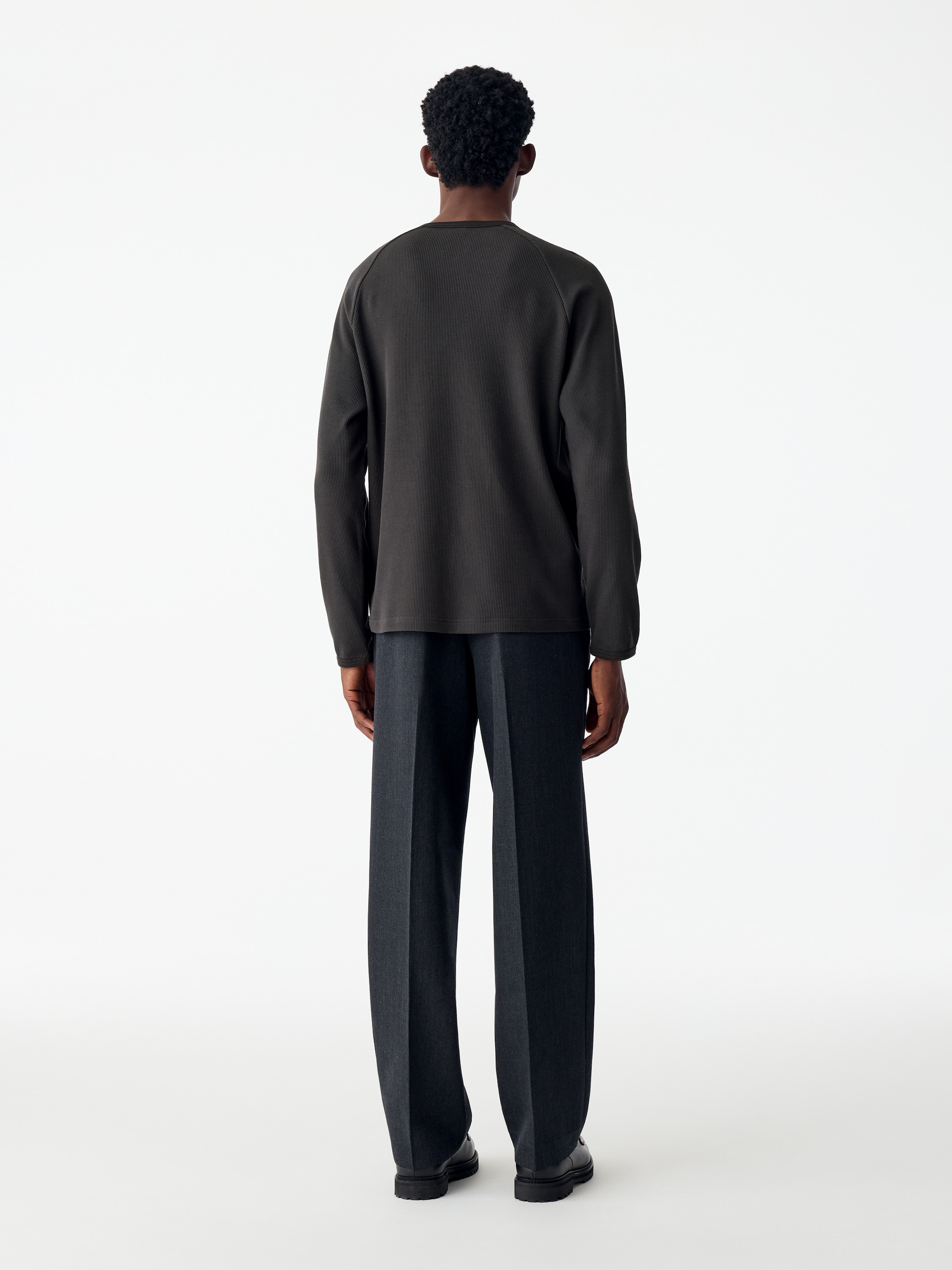 Serafino a nido d'ape - Grigio scuro - Relaxed fit - men - StillMedia/Lookbook - 5