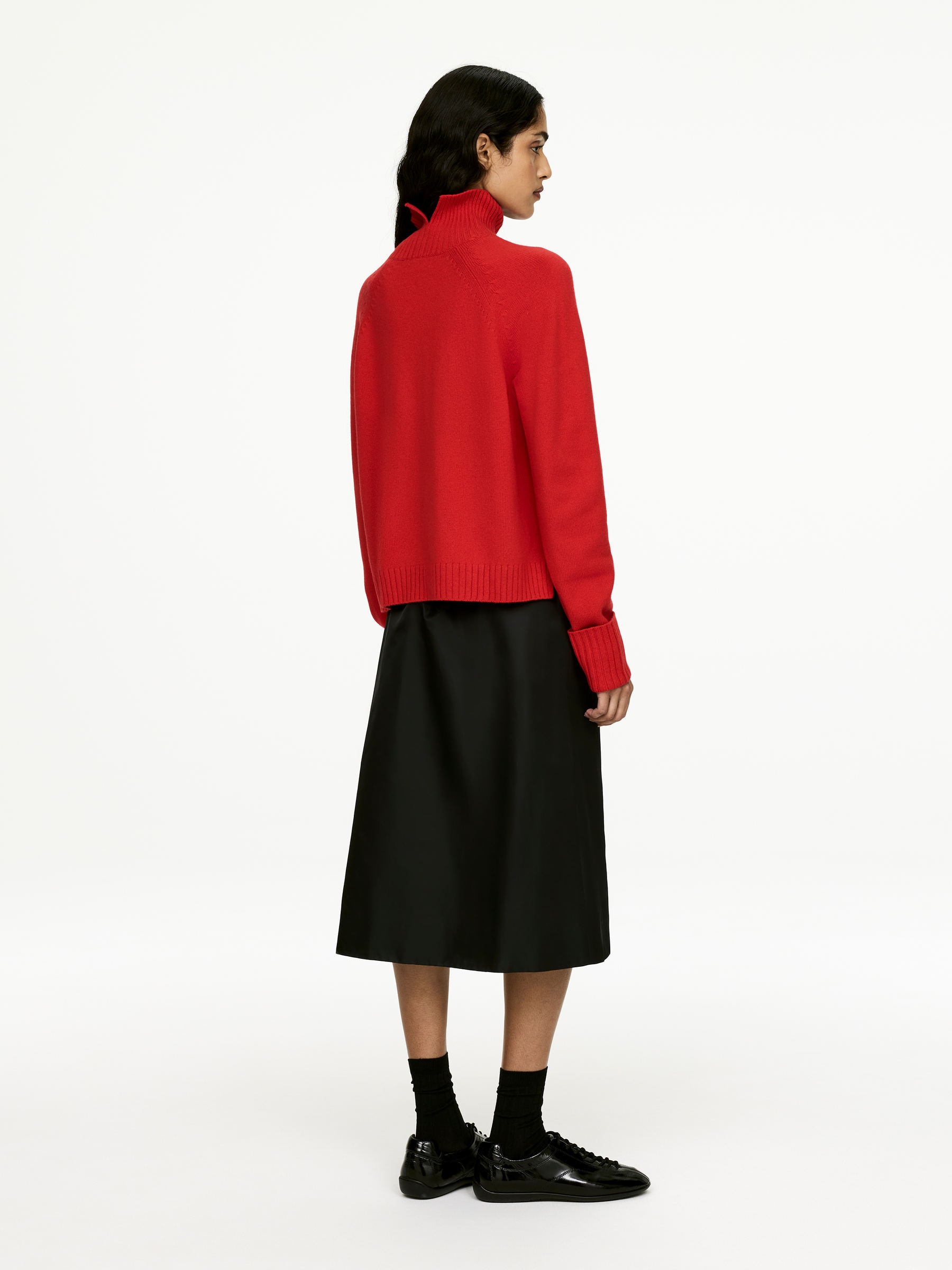 Pull en laine à col roulé - Rouge - Regular fit - Femme - StillMedia/Lookbook - 5