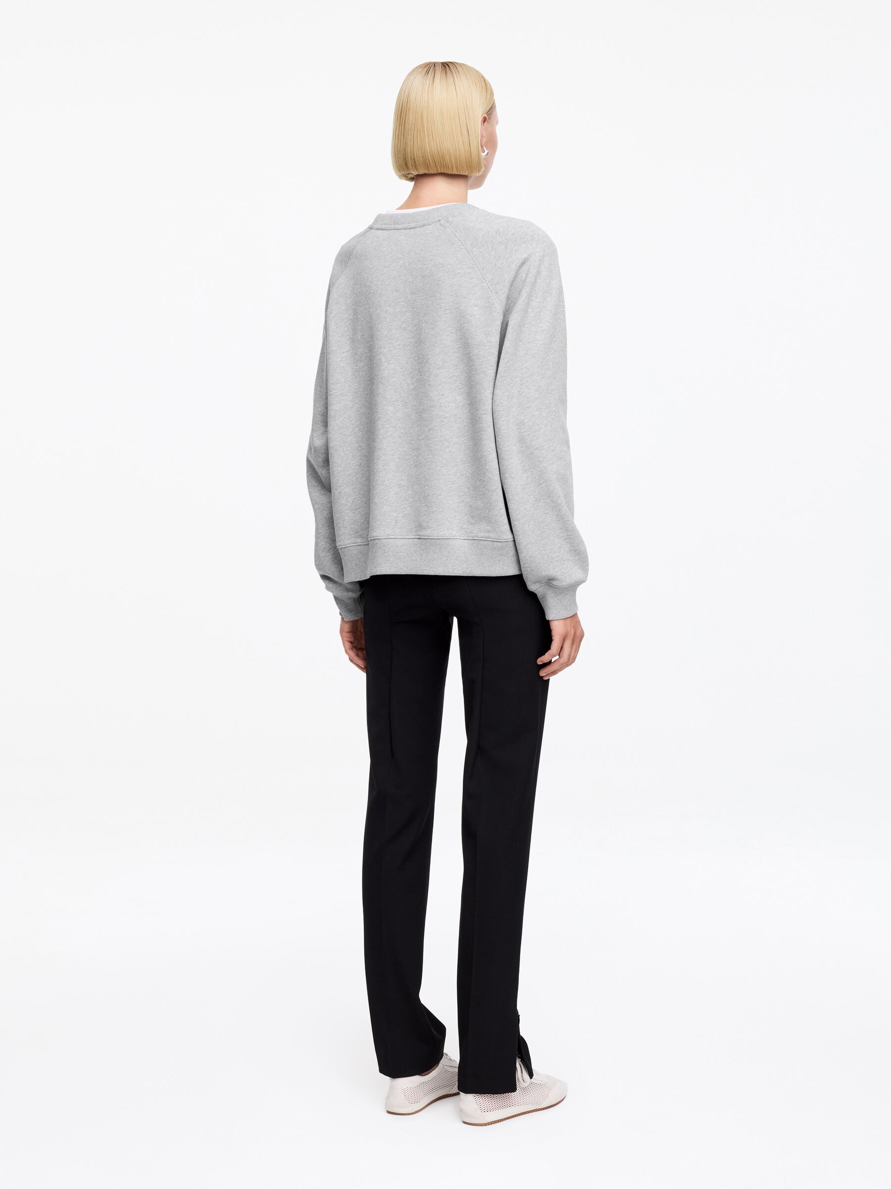 Terry Sweatshirt - Grey Melange - Regular fit - Women - StillMedia/Lookbook - 11