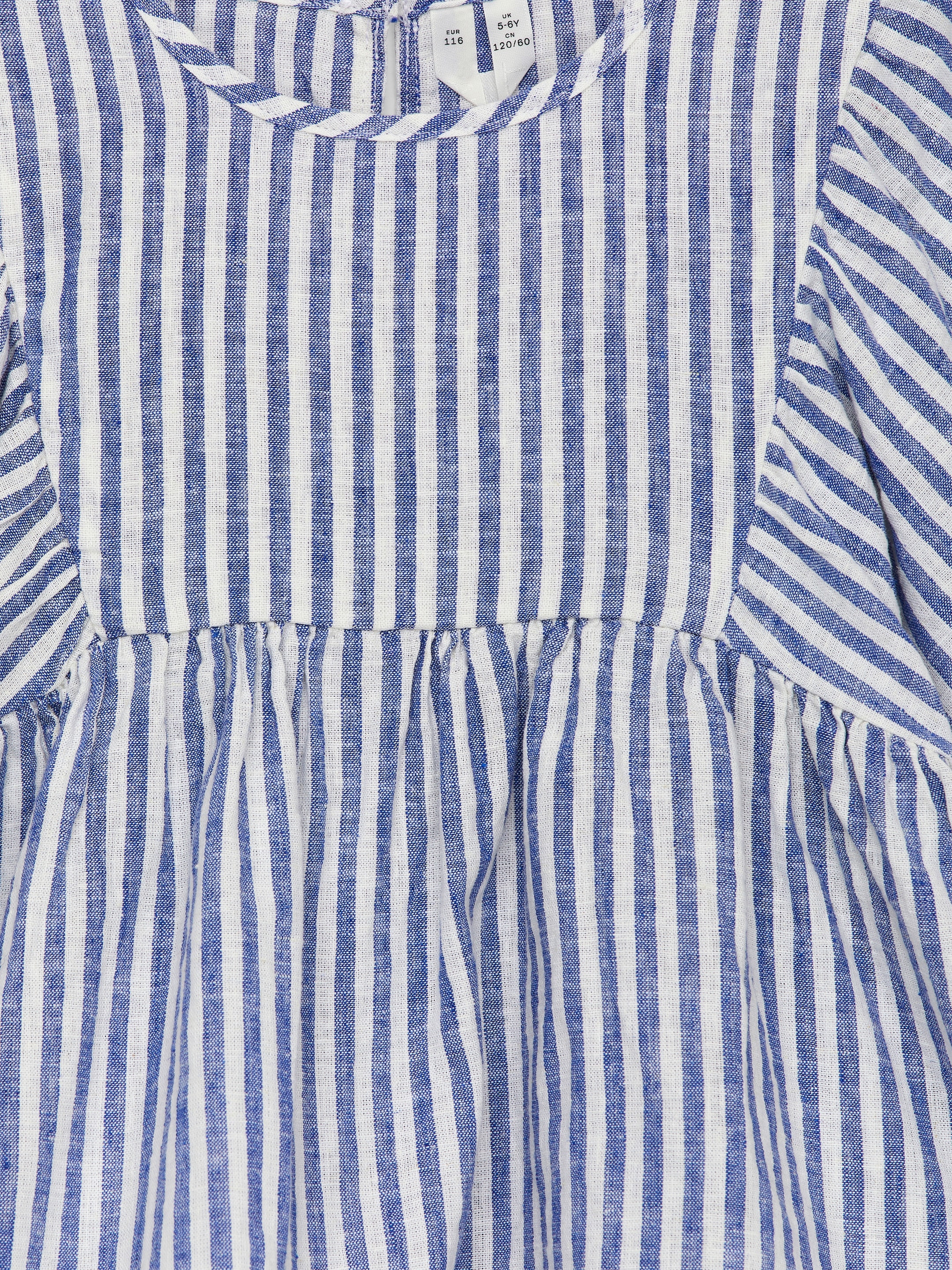 View larger image: Linen-Cotton Blouse - Blue/White - Kids | H&M GB 3