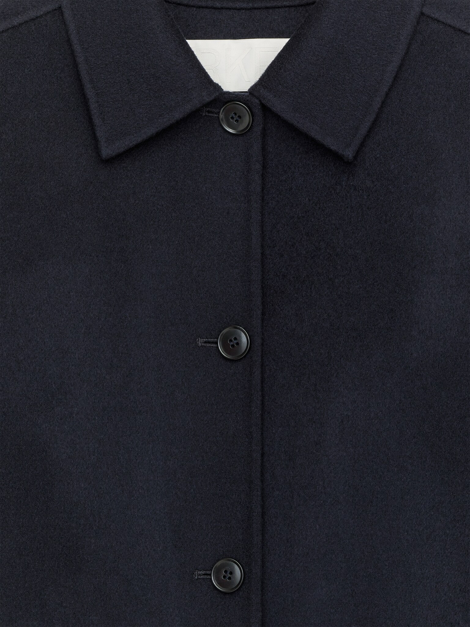 Overshirt i dobbeltsidet uldblend - Mørkeblå/Mørkebrun/Grøn - 3