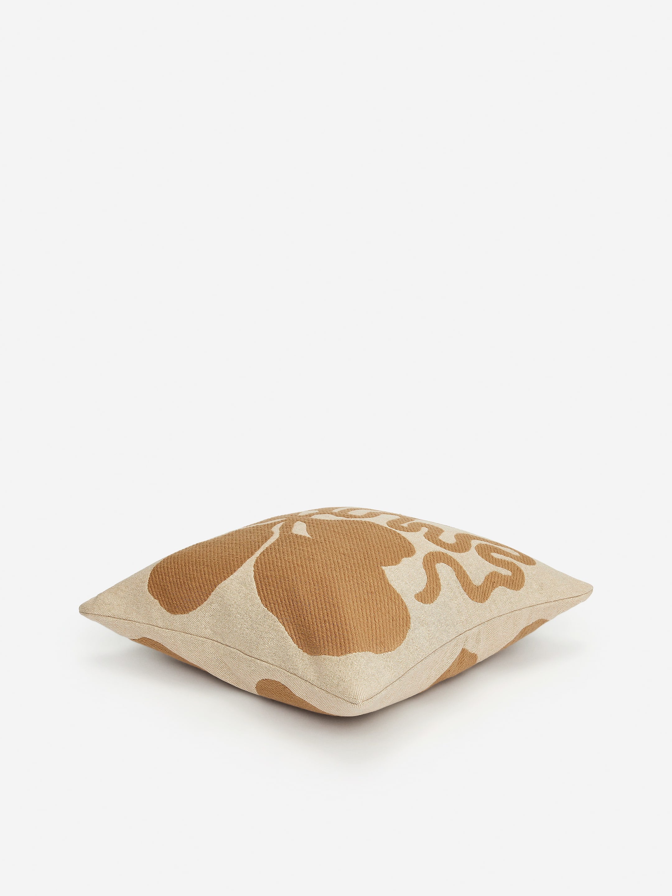 Grotere afbeelding bekijken: Kussenhoes van wolkatoenmix, 50 x 50 cm - Mustard/Beige - HOME | H&M BE 1