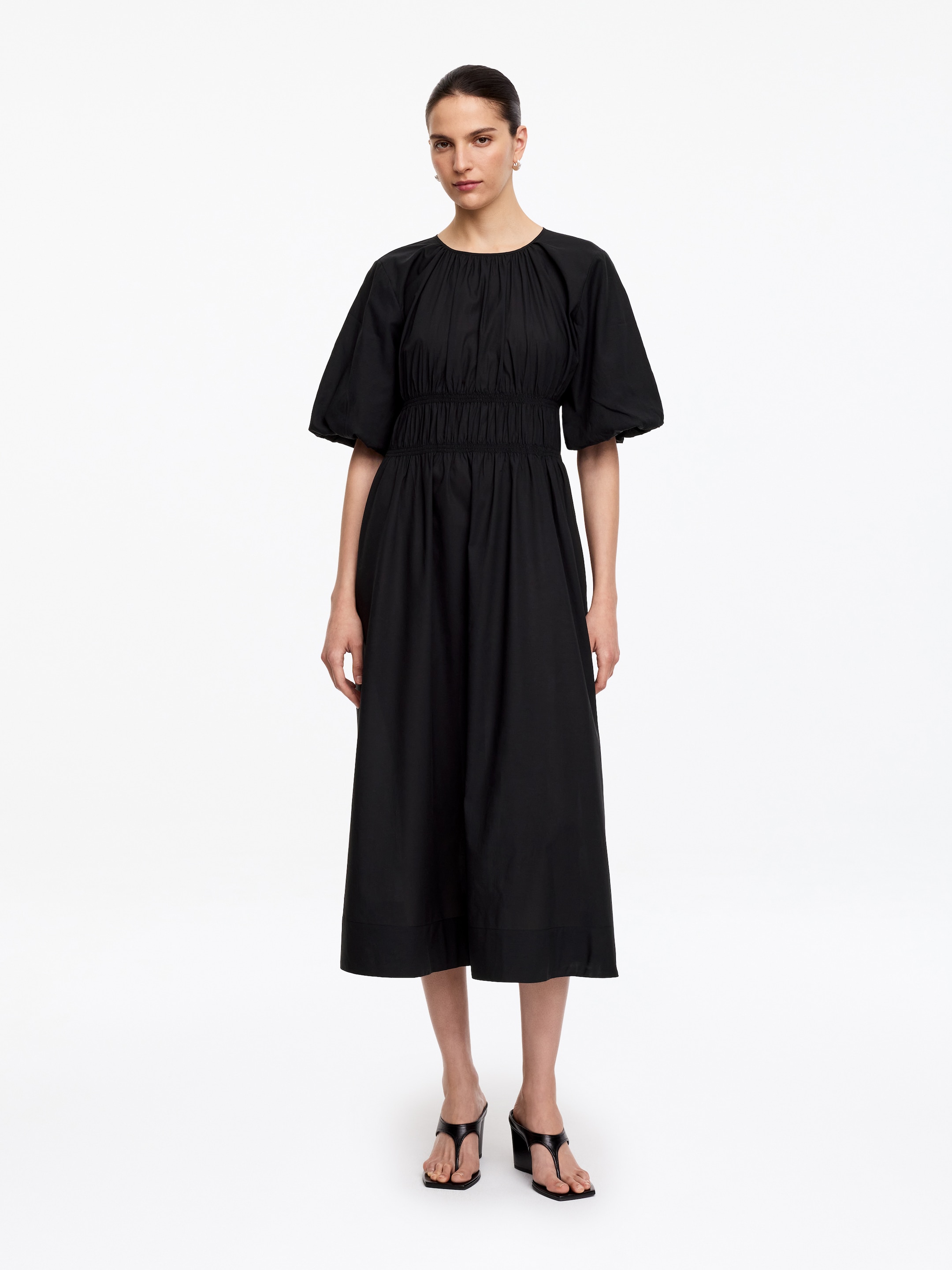 Lyocell-Cotton Maxi Dress-Black-19490