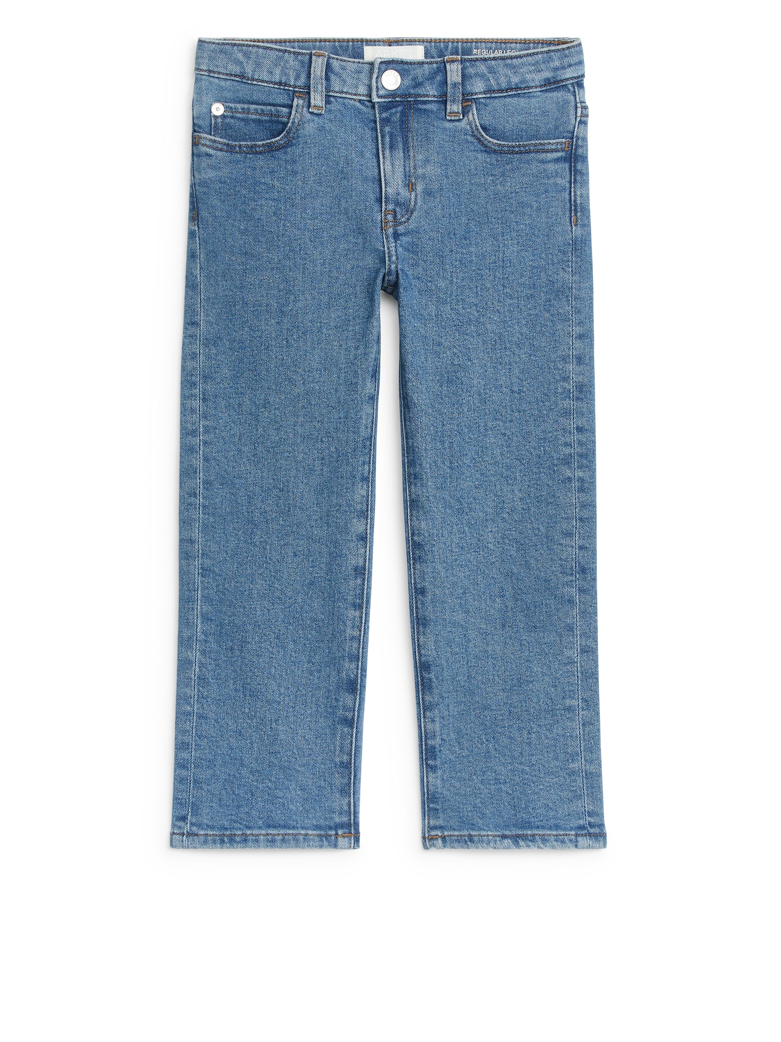 Regular-Jeans mit Stretch-Anteil - Mittelblau/Schwarz - 1