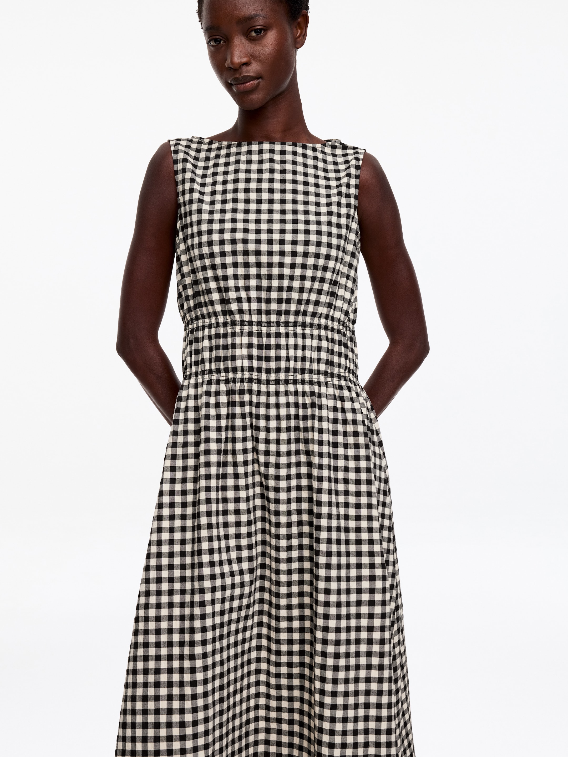 Seersucker Dress - White/Black - Slim fit - women - StillMedia/Lookbook - 7