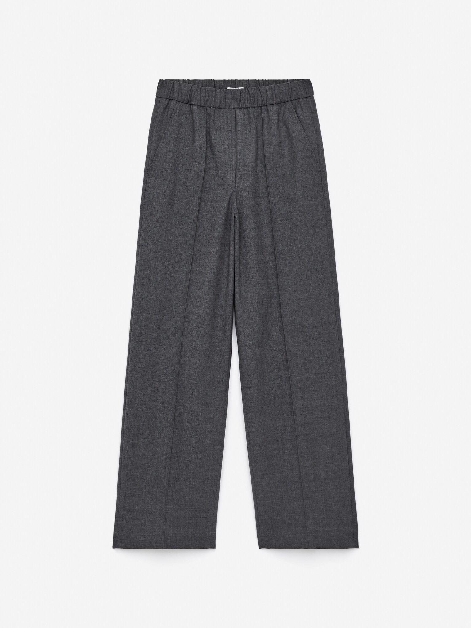 Pantalon tailleur à taille élastiquée - Gris foncé/Noir/Vert foncé - 2