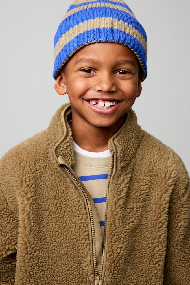 Rib-Knitted Beanie - Blue/Khaki Green/Blue/Burgundy/Orange/Pink/Beige/Black/Pink/Lilac - 2