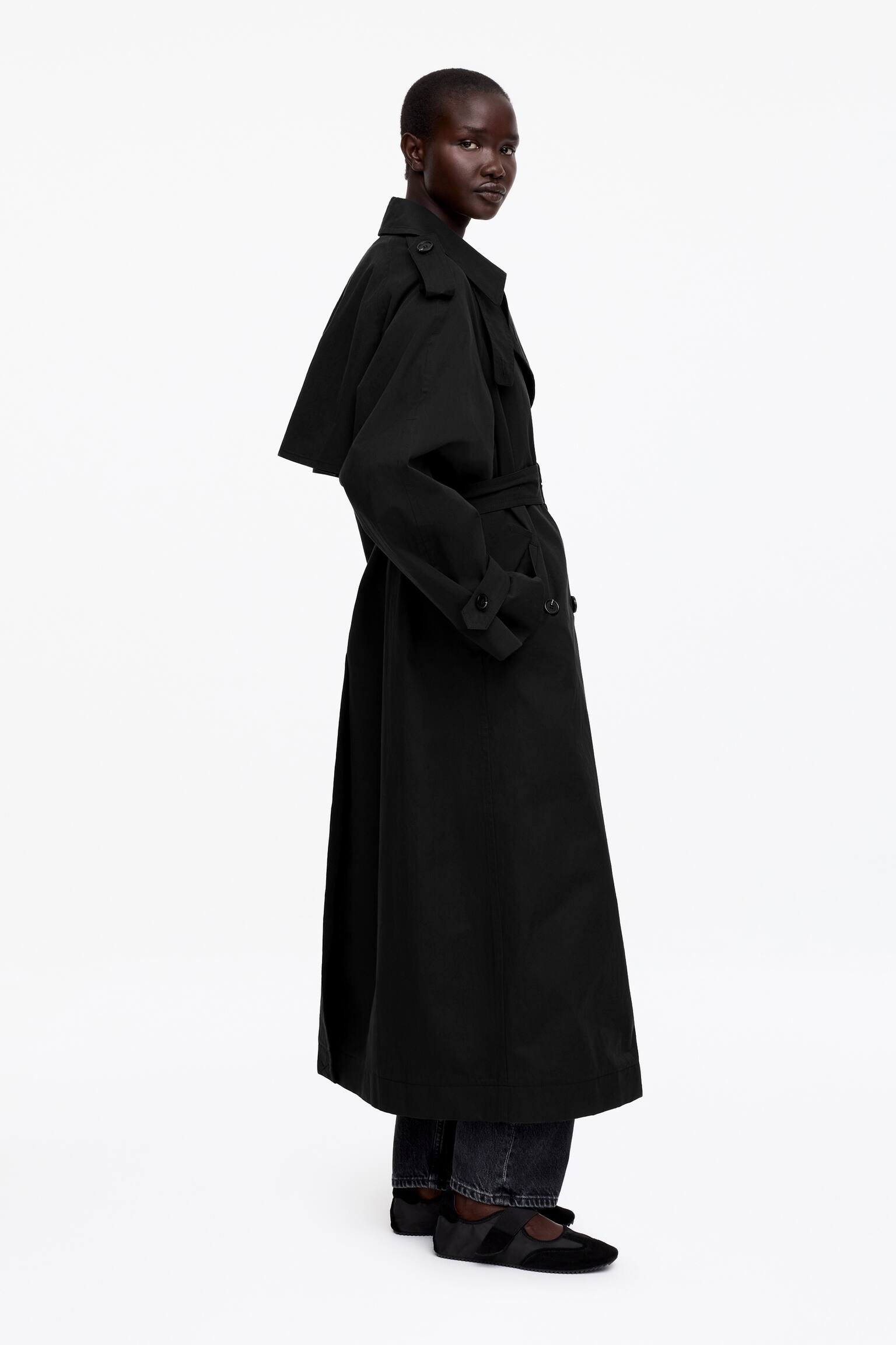 Oversize-Trenchcoat - Schwarz - 6
