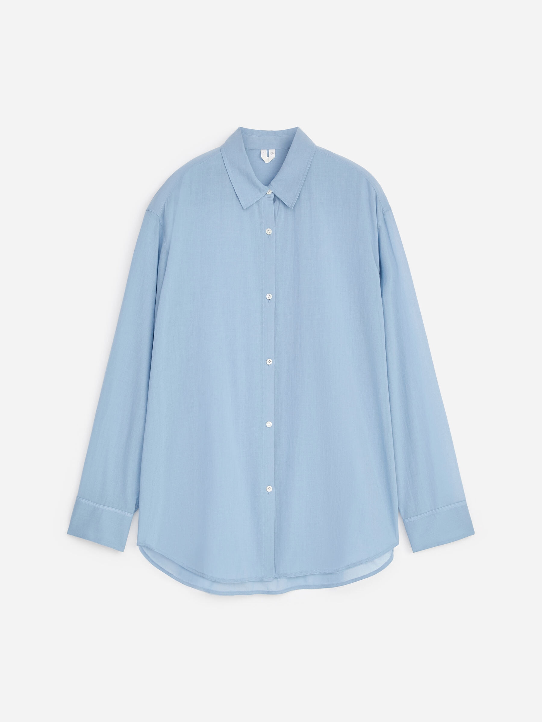 Relaxed Crêpe Shirt-Blue-19265