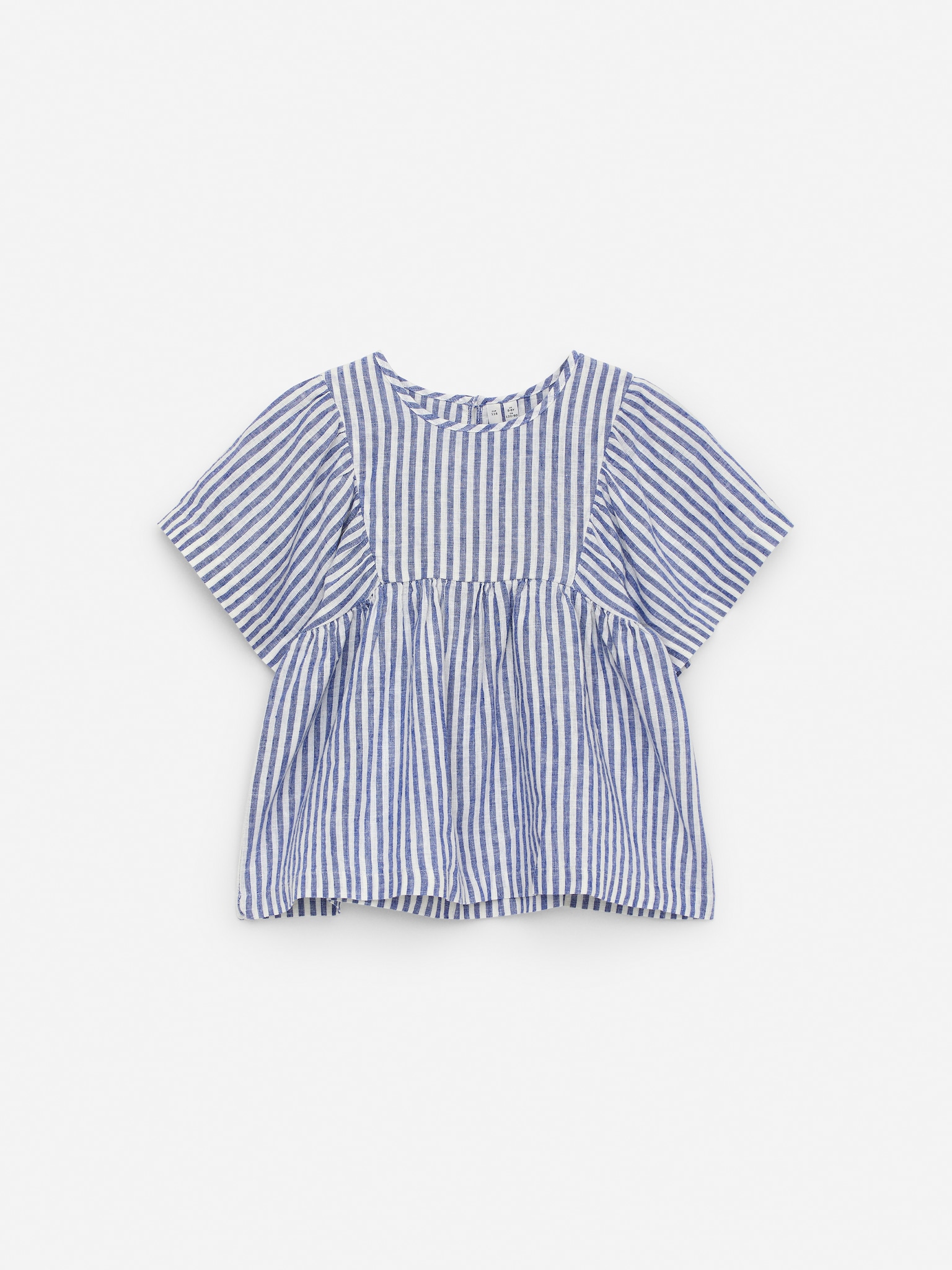 Blusa in lino e cotone - Blu/Bianco
