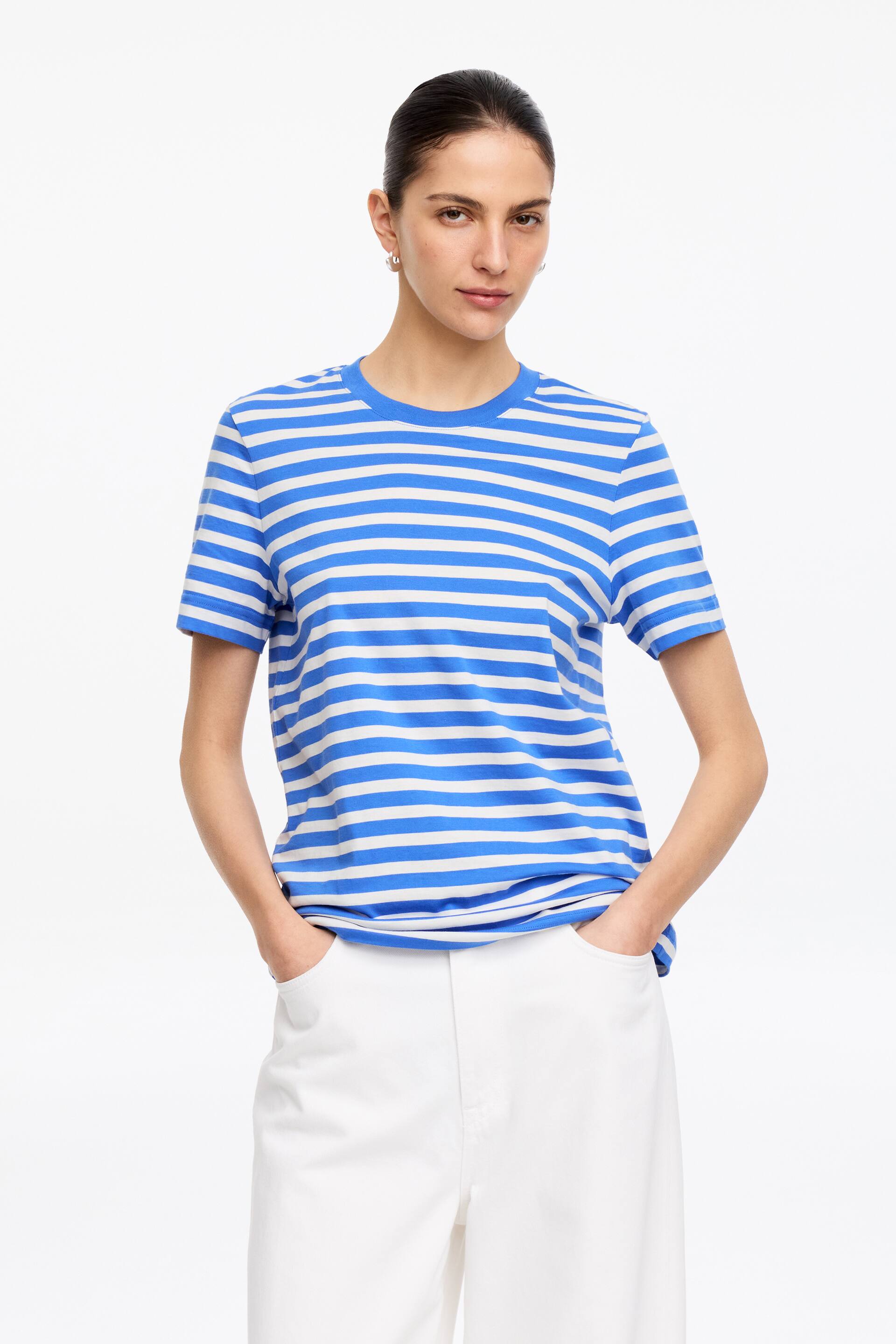 Ingrandisci l'immagine: LILY leichtes T-Shirt - Blau/Weiß - DONNA | H&M CH 1