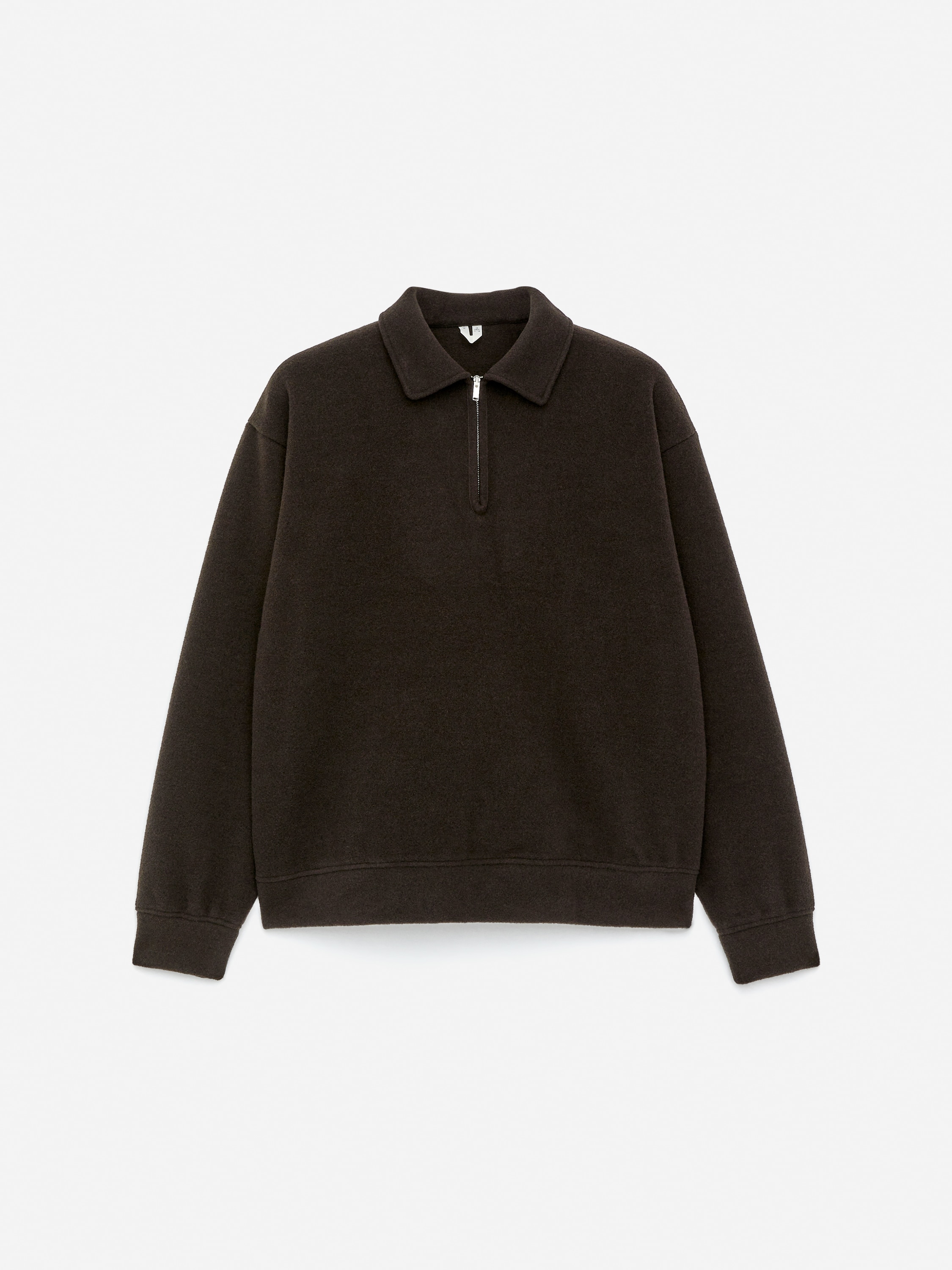 Double-Knit Half-Zip Jumper - Dark Brown/Green
