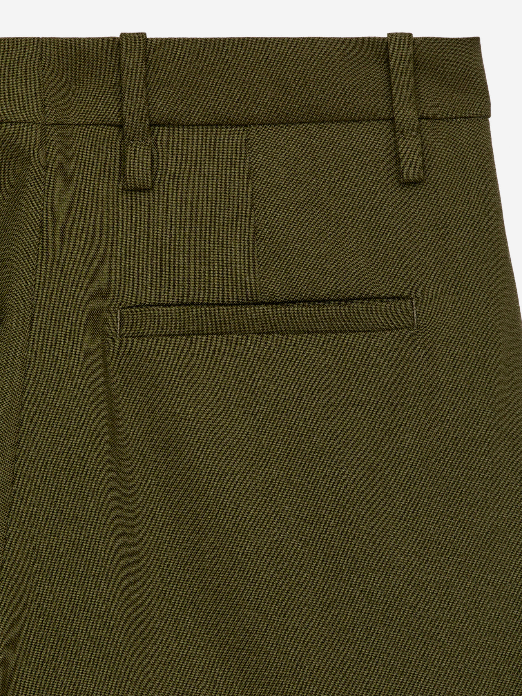 Pantalon en laine nattée - Vert foncé - Relaxed fit - Femme - StillMedia/DescriptiveDetail - 2