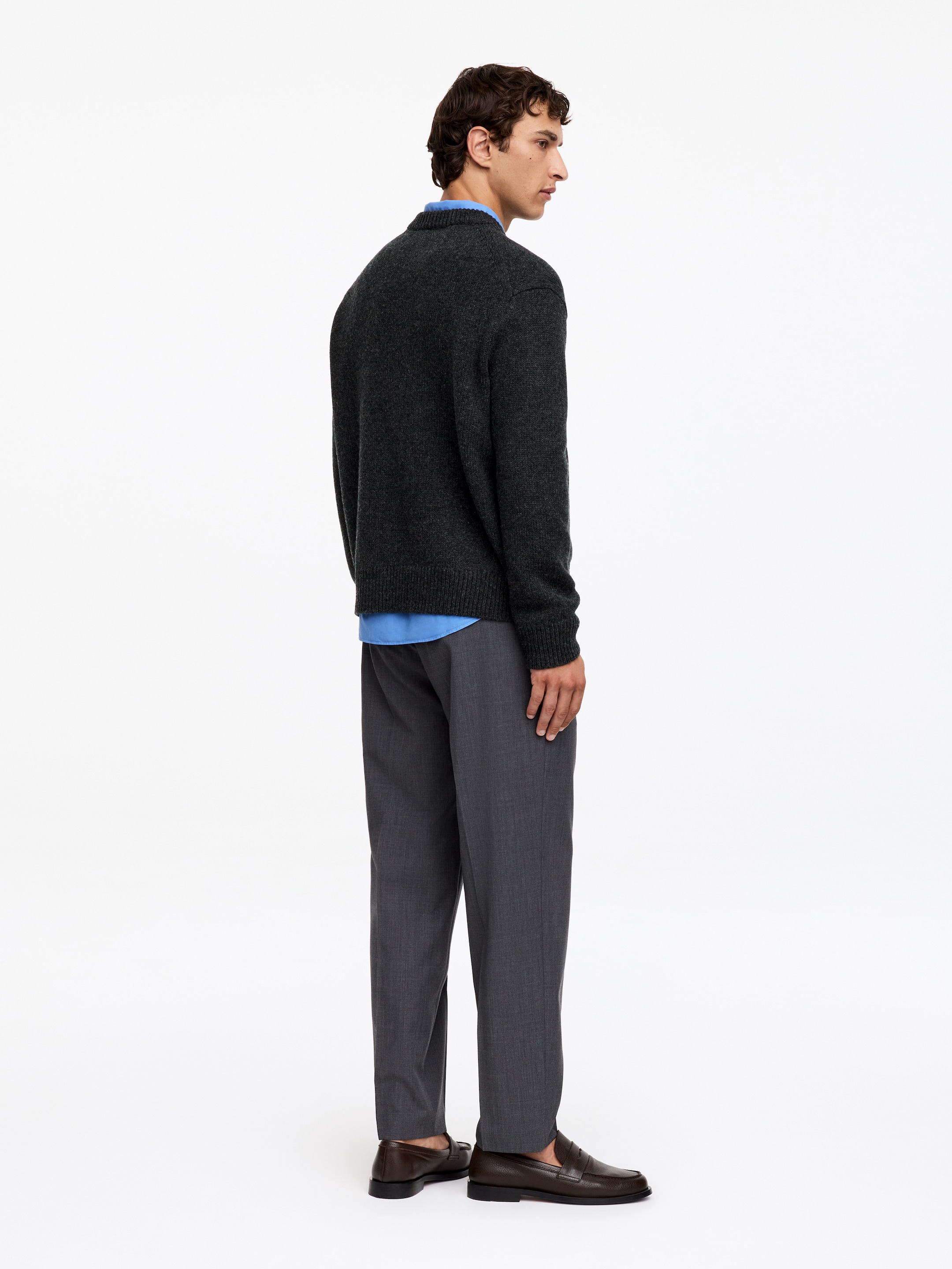 Jersey de lana de punto grueso - Carbón jaspeado - Corte relajado - Men - StillMedia/Lookbook - 9