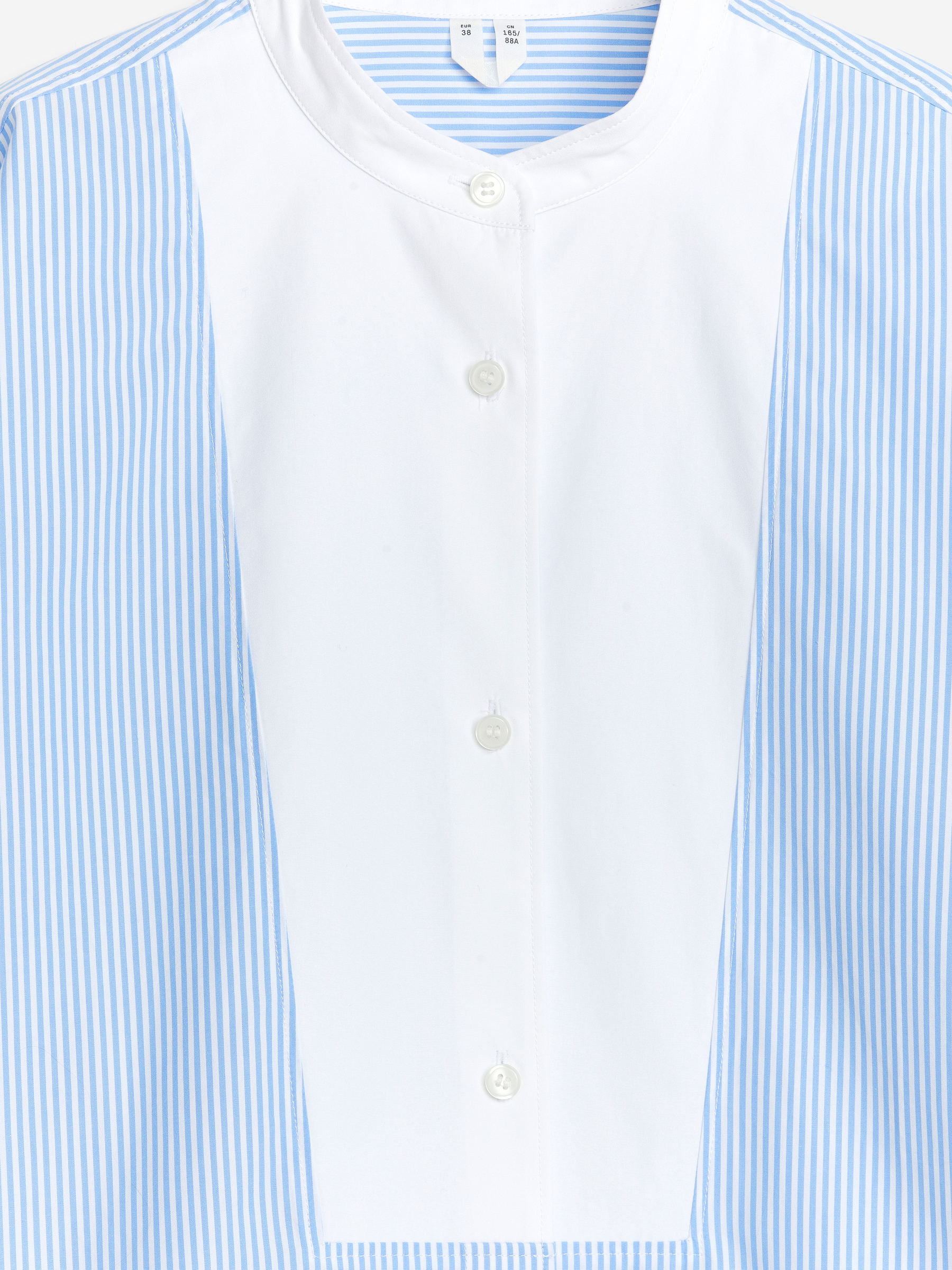 Robe en coton avec plastron - Blanc/Bleu - Regular fit - Femme - StillMedia/DescriptiveDetail - 1