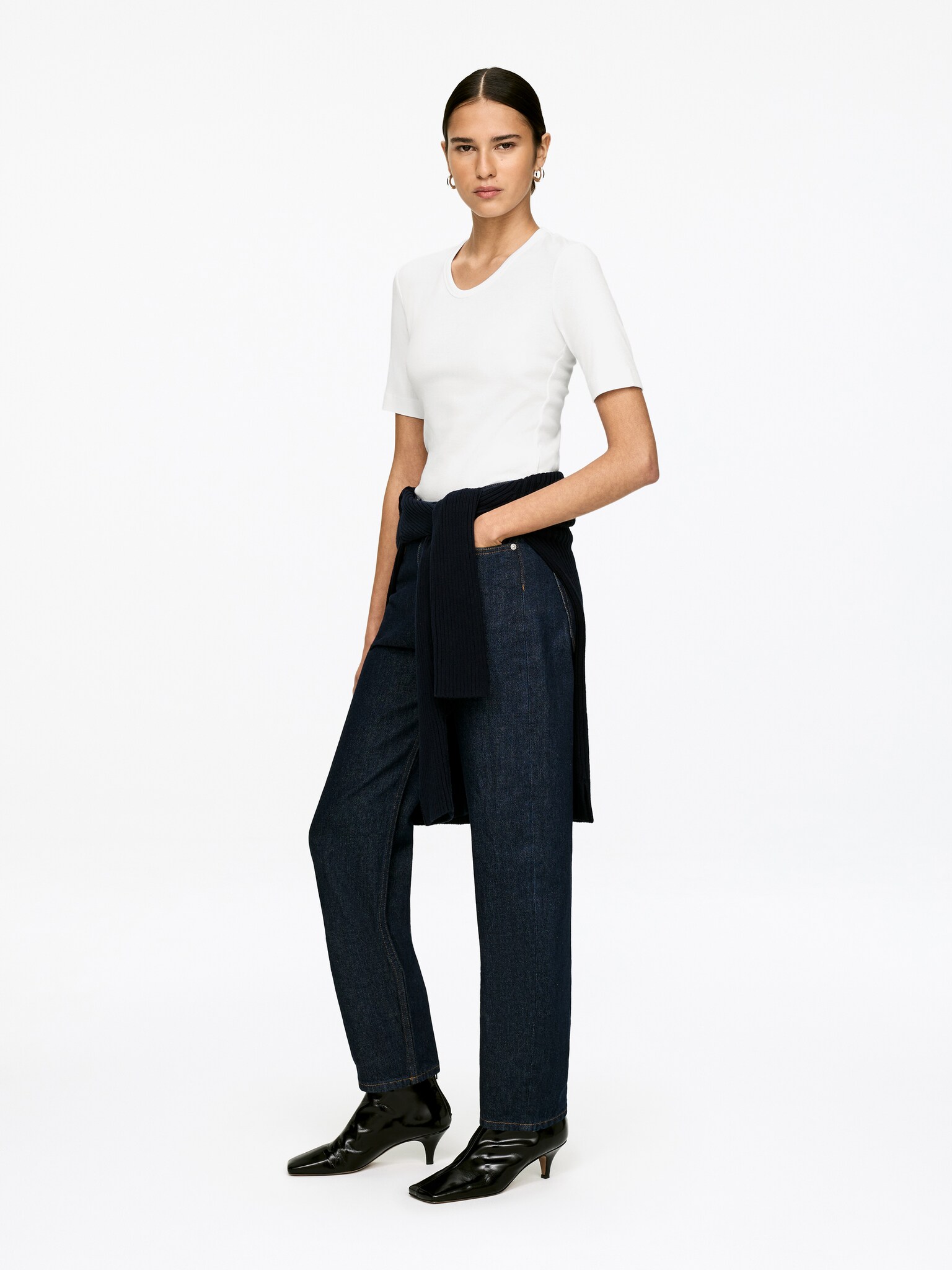 Ribbed Bodysuit - White - 6