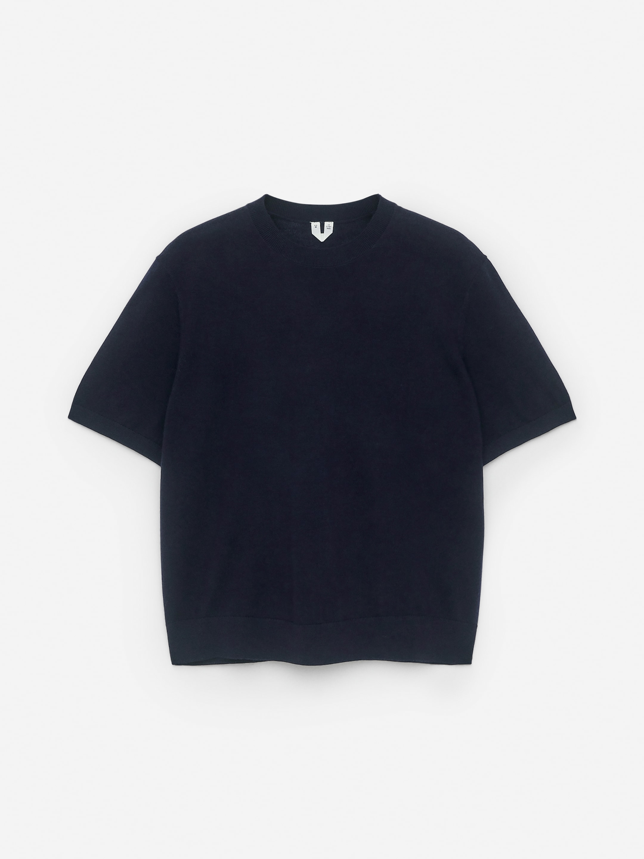 Knitted Merino Wool T-Shirt - Dark Blue - Regular fit - Women - StillMedia/DescriptiveStillLife - 1