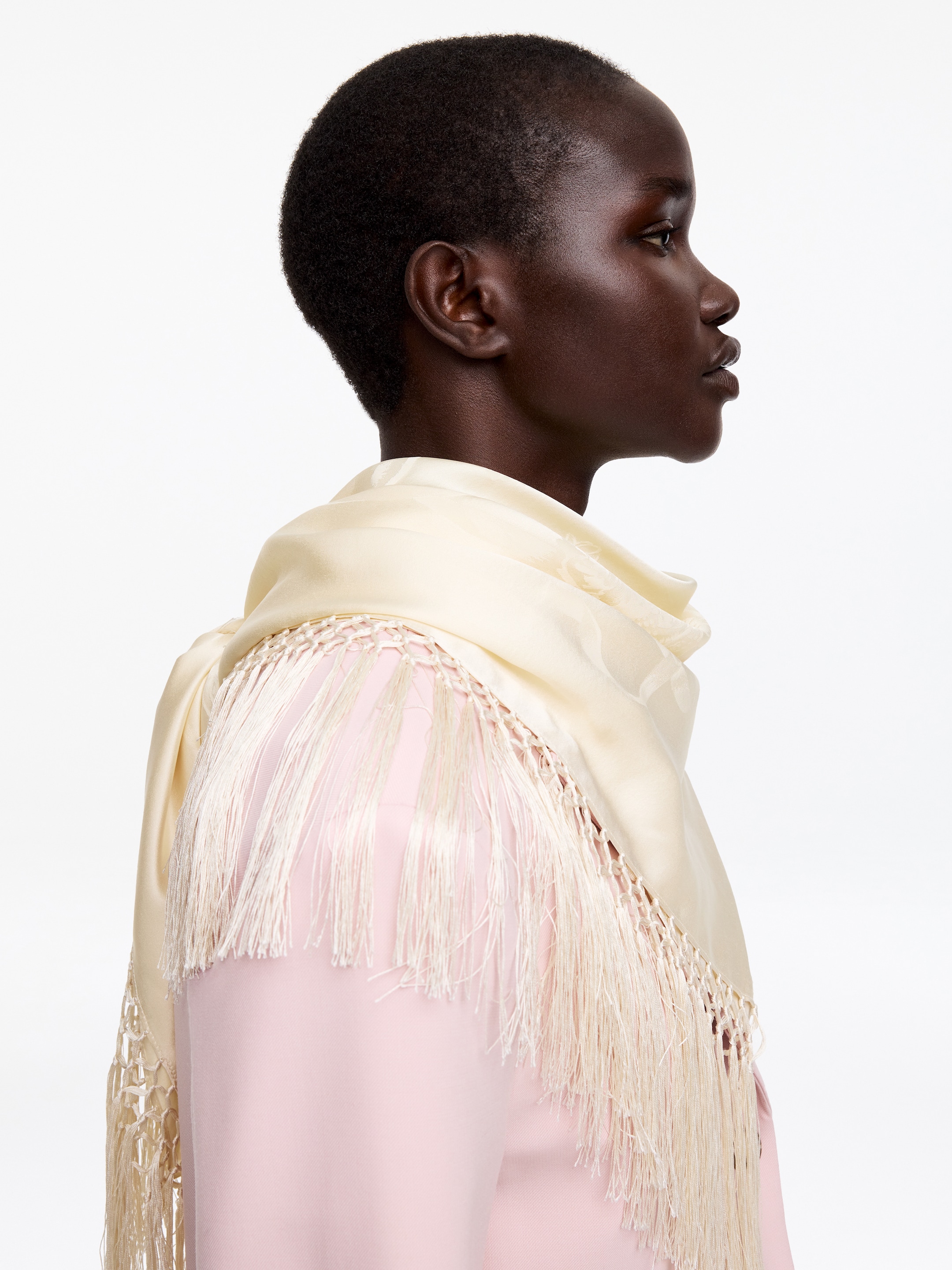 Jacquard Silk Scarf - Beige - Women - StillMedia/Lookbook - 5
