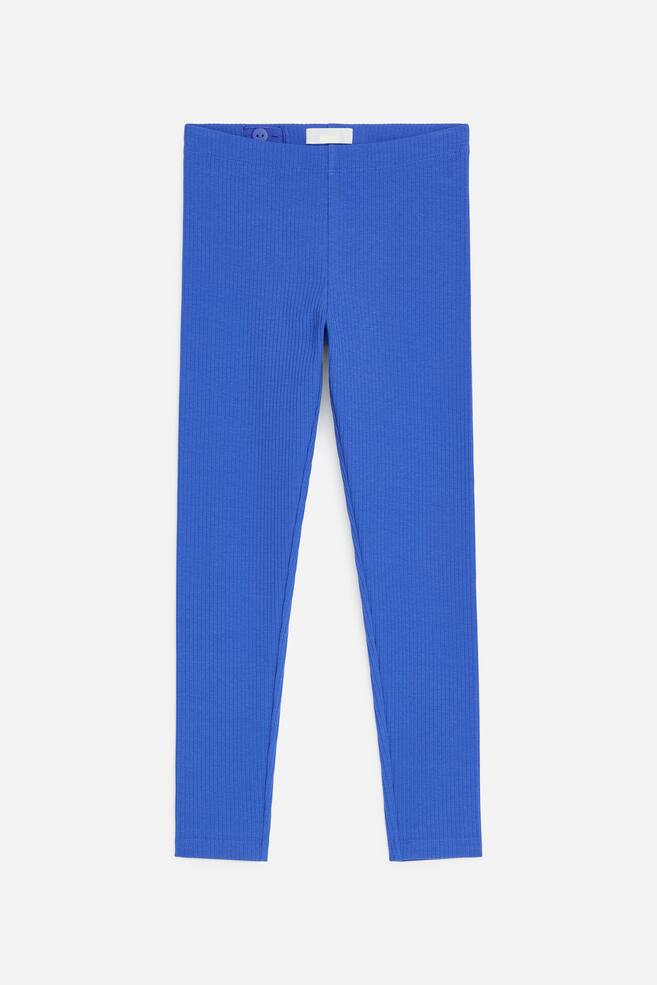 Gerippte Jersey-Leggings - Knallblau/Lila/Schwarz - 1