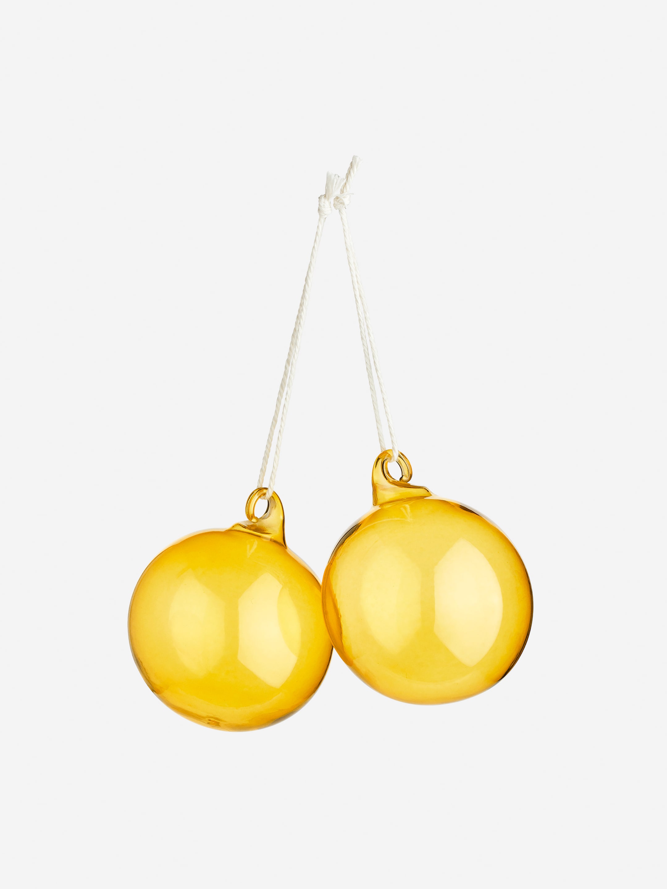 Zestaw 2 szklanych bombek-Yellow-7541
