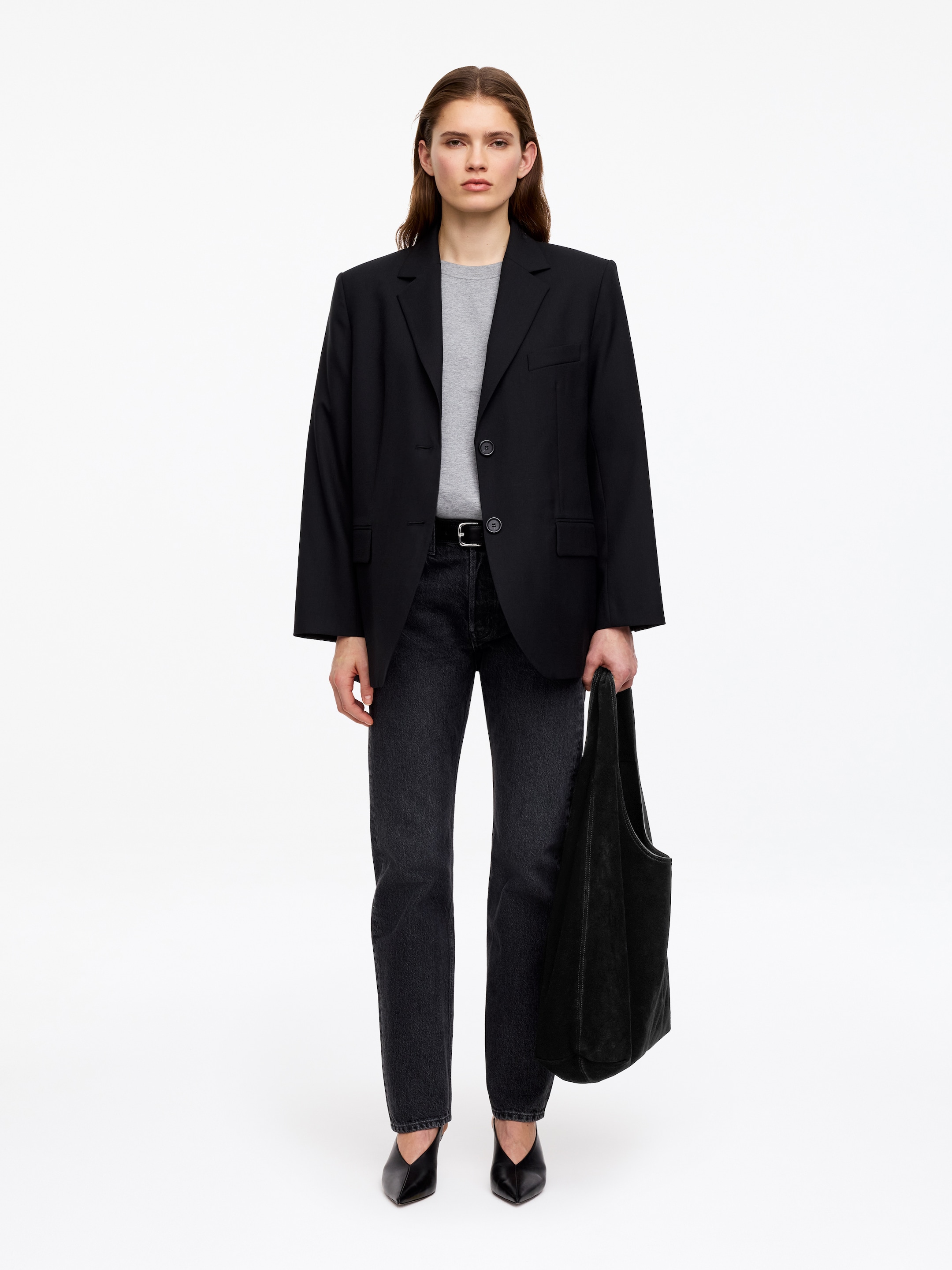 Miękka torba z dwoiny zamszowej - Czarny - Women - StillMedia/Lookbook - 5
